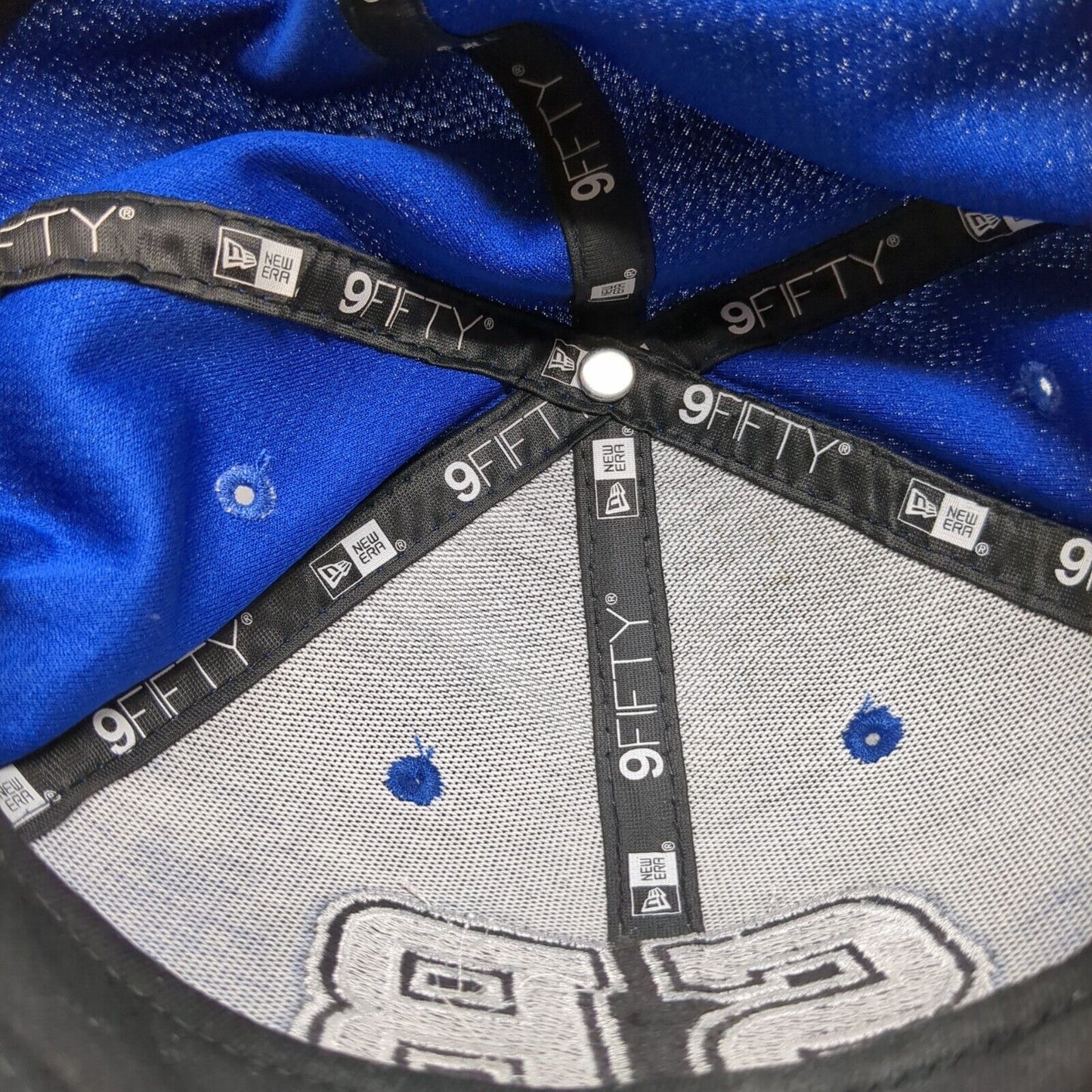 SB Snapback Hat Blue OSFM Adjustable Embroidered Distressed 9Fifty New Era