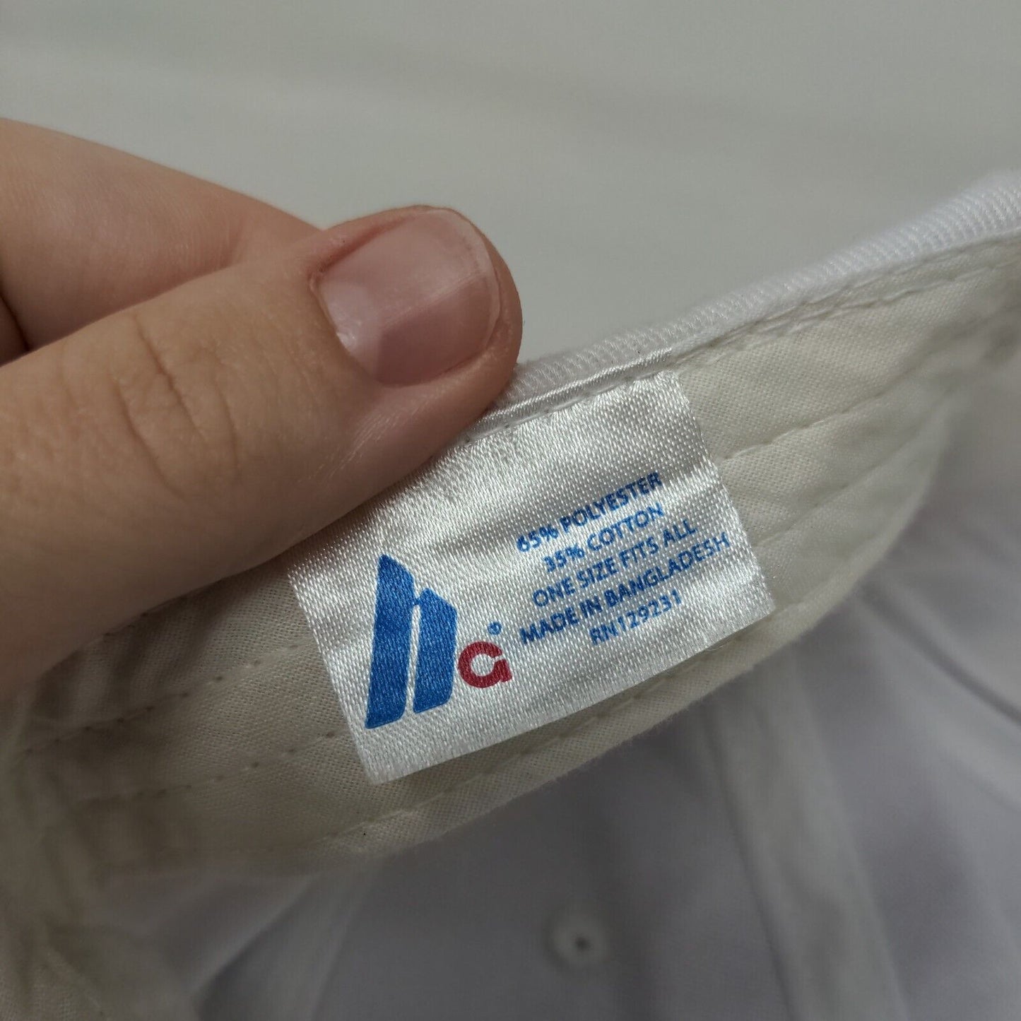 HG Strapback Hat White OSFA Adjustable Solid Vent Holes 6 Panel Blank