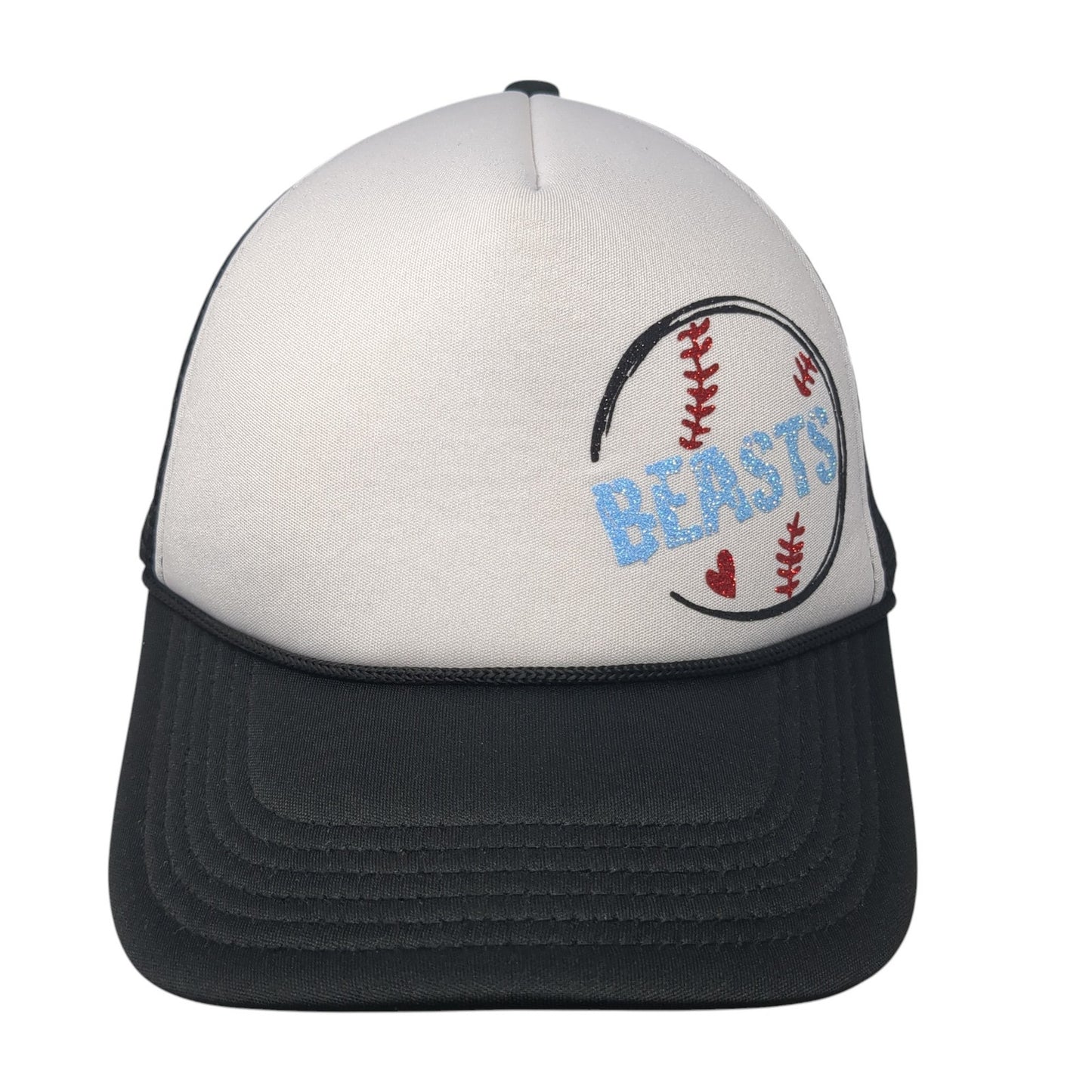 Beasts Snapback Rope Trucker Hat Black One Size Adjustable Mesh Back