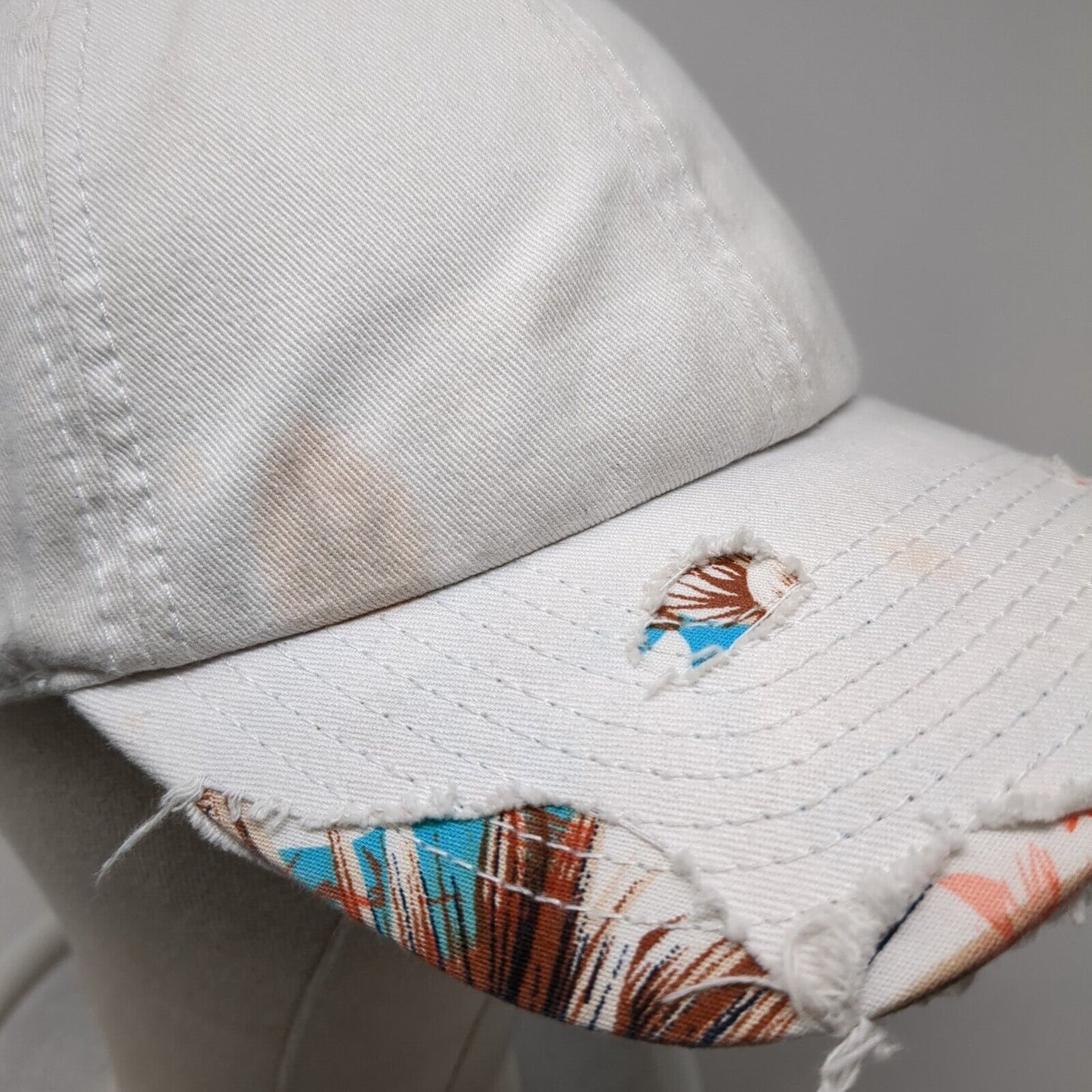 American Needle Slideback Hat White One Size Adjustable Solid 6 Panel