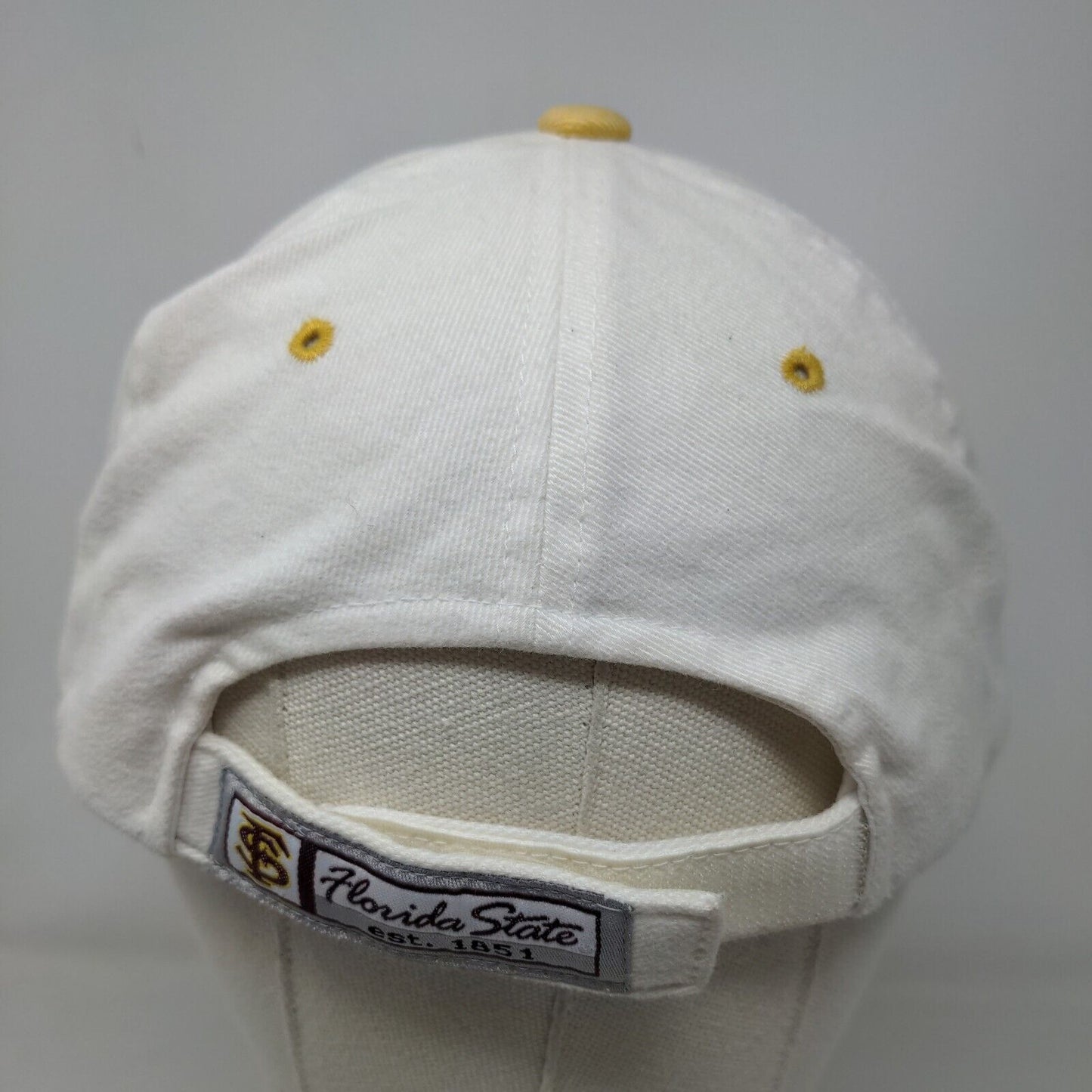 Headmaster Men's Strapback Hat White OSFA Embroidered Florida State Seminoles