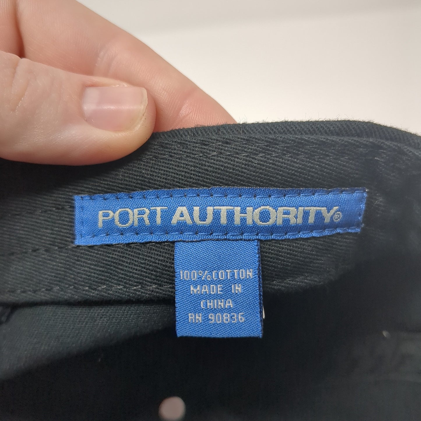 PSS 275 Strapback Baseball Cap Black OS Adjustable Embroidered Port Authority