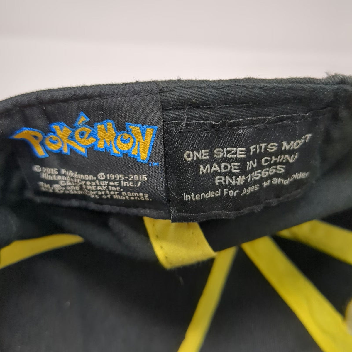Pokemon 5 Panel Black One Size Pikachu Embroidery Snapback Hat Anime Nintendo