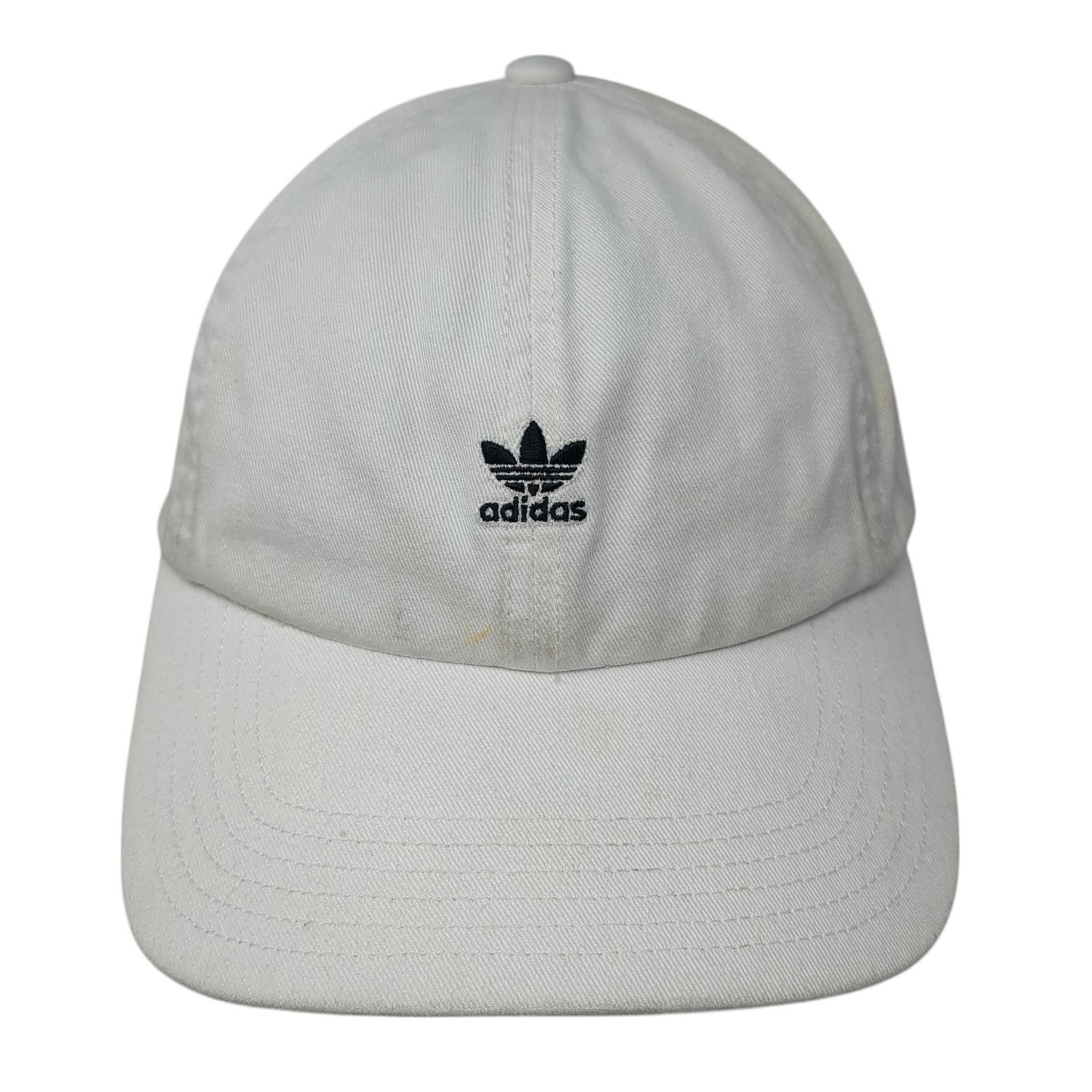 Adidas Trefoil Logo Slideback Hat White One Size Adjustable Embroidered