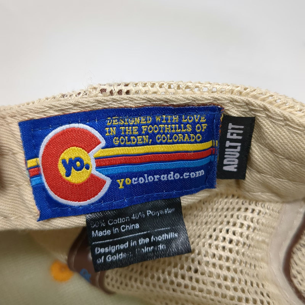 YOColorado Brown Trucker Hat One Size Ski Area Pine Tree Patch Snapback Rope
