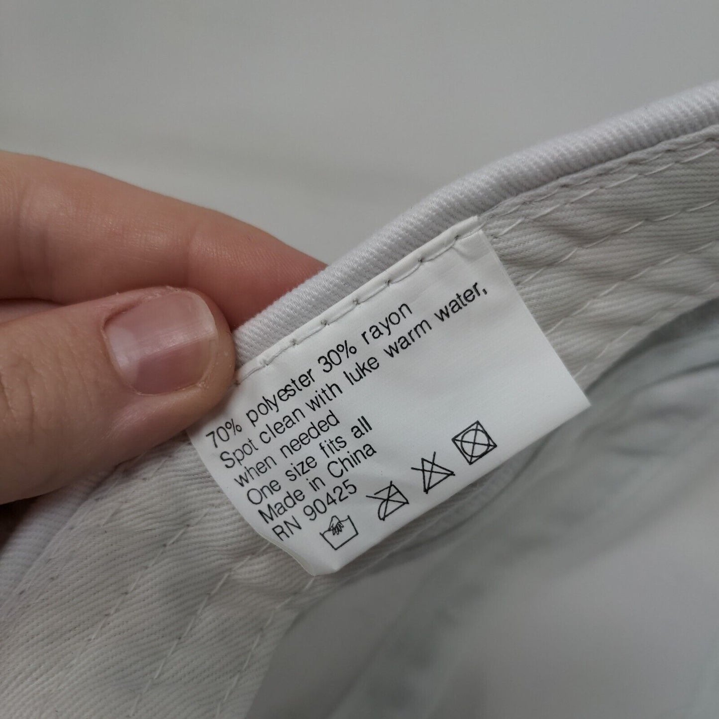Unbranded Strapback 5 Panel Cap White OSFA Adjustable Blank Polyester Blend