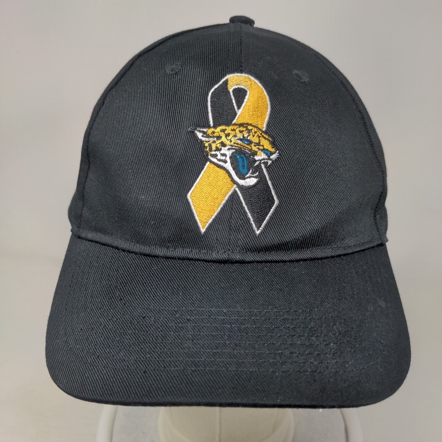 Jacksonville Jaguars Strapback Hat Black Embroidered Logo Awareness Ribbon NFL