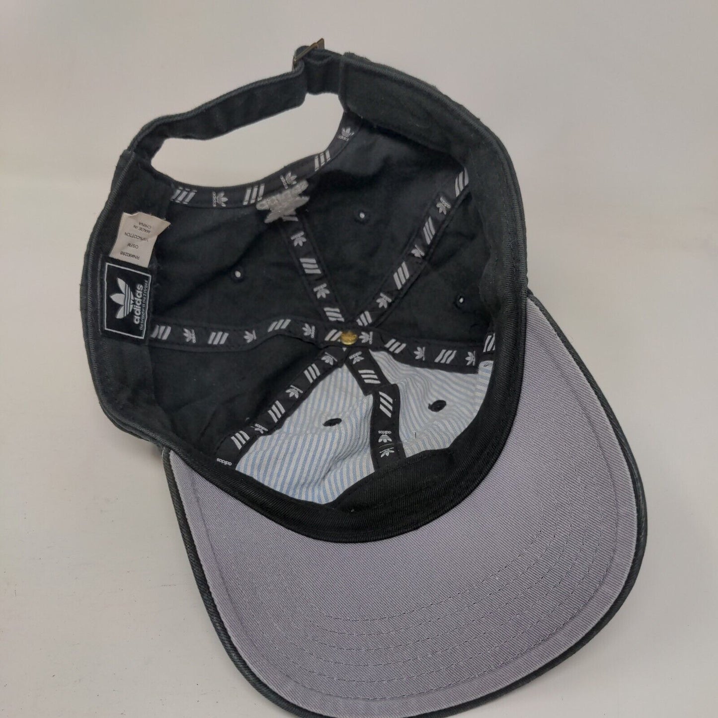 Adidas Trefoil Logo Slideback Hat Black OSFM Embroidered 6 Panel