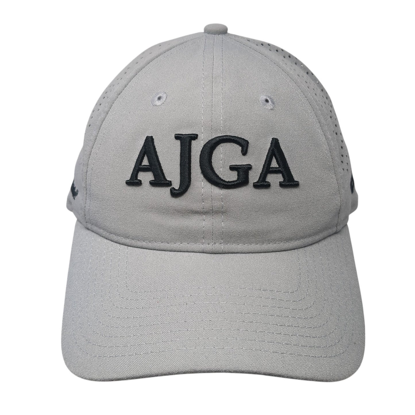 AJGA Strapback Hat Gray One Size Laser Cut Solid TaylorMade New Era
