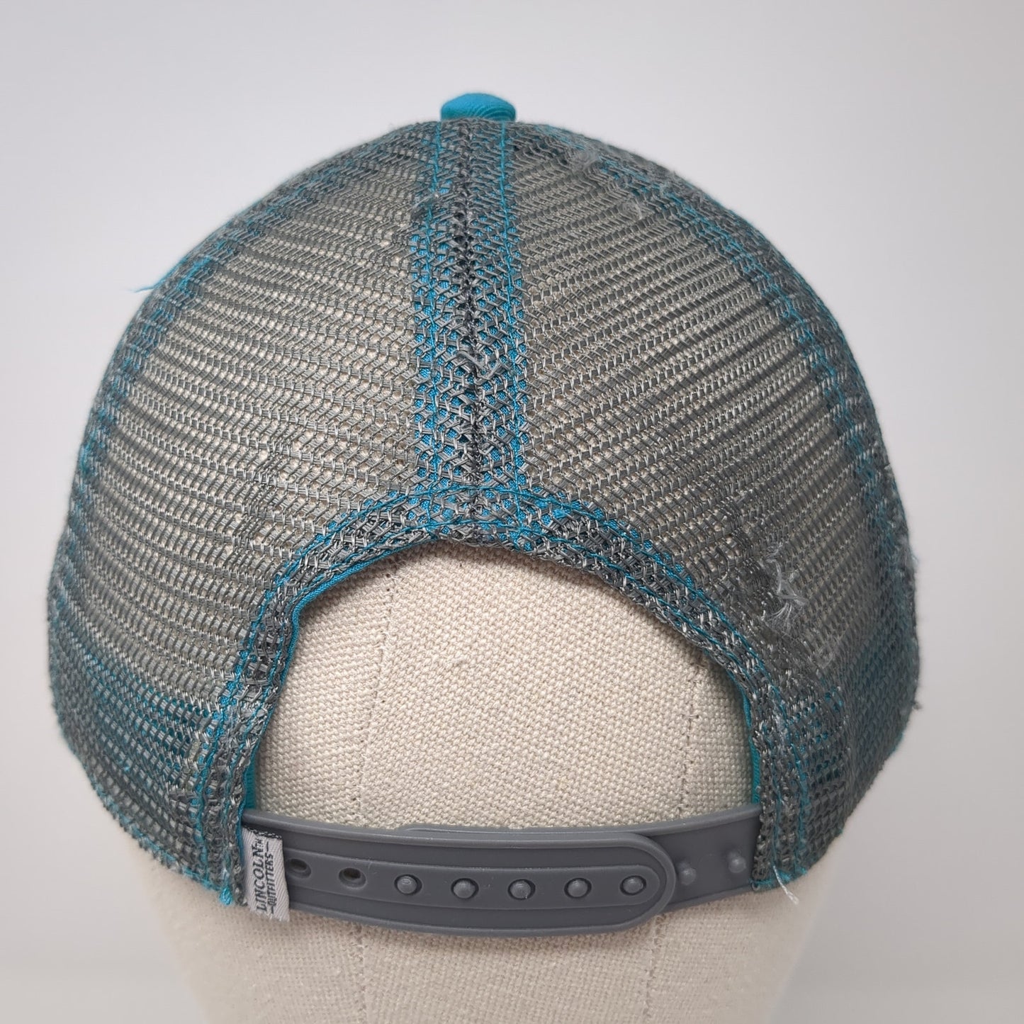 Locally Grown Farm Girl Snapback Trucker Hat Blue One Size Mesh Back