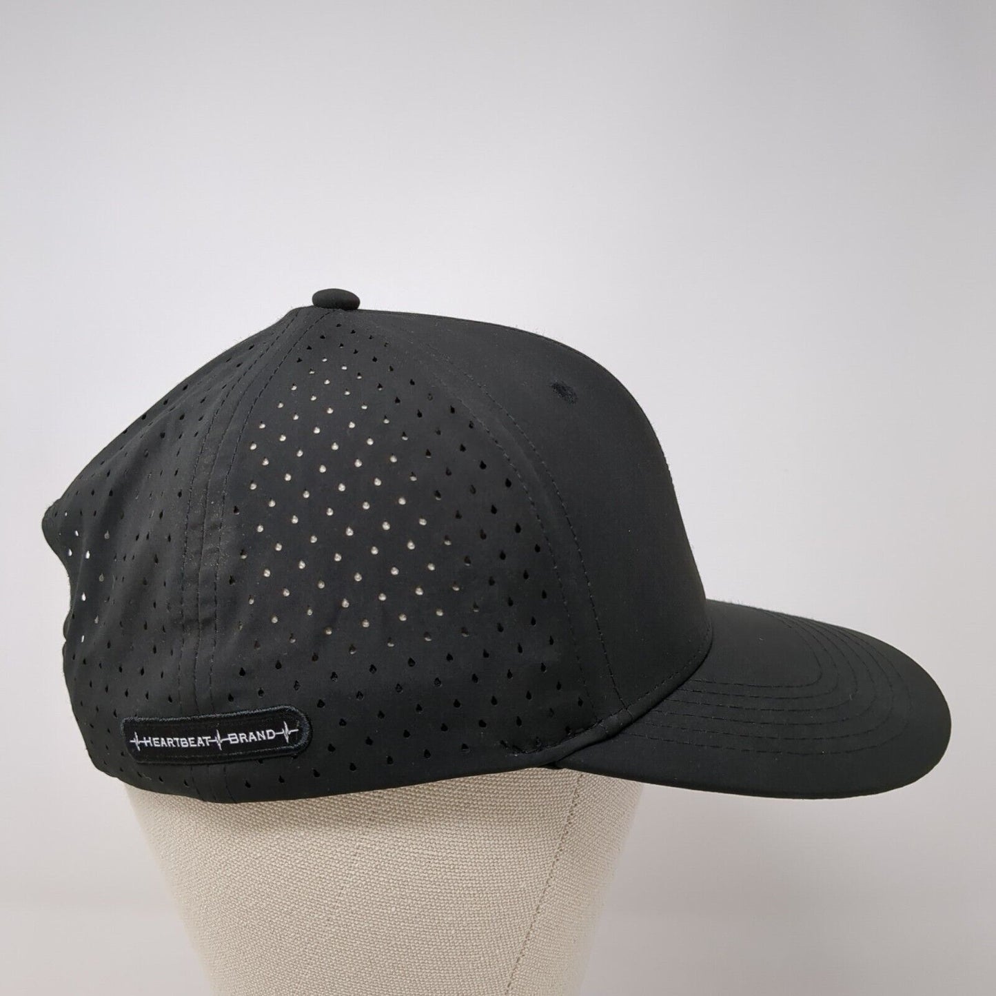 bbsef Snapback Hat Black One Size Adjustable Breathable 6 Panel Heartbeat Brand
