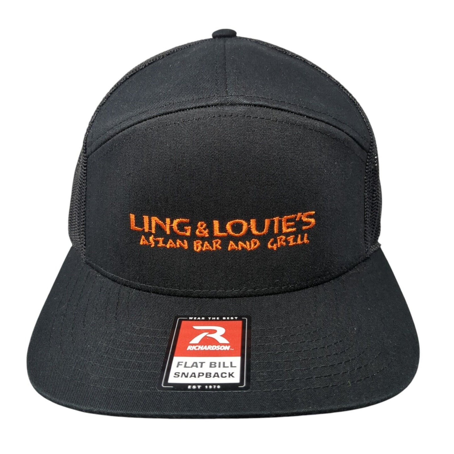 Ling & Louie's Asian Bar and Grill Trucker Hat Black One Size Mesh Back