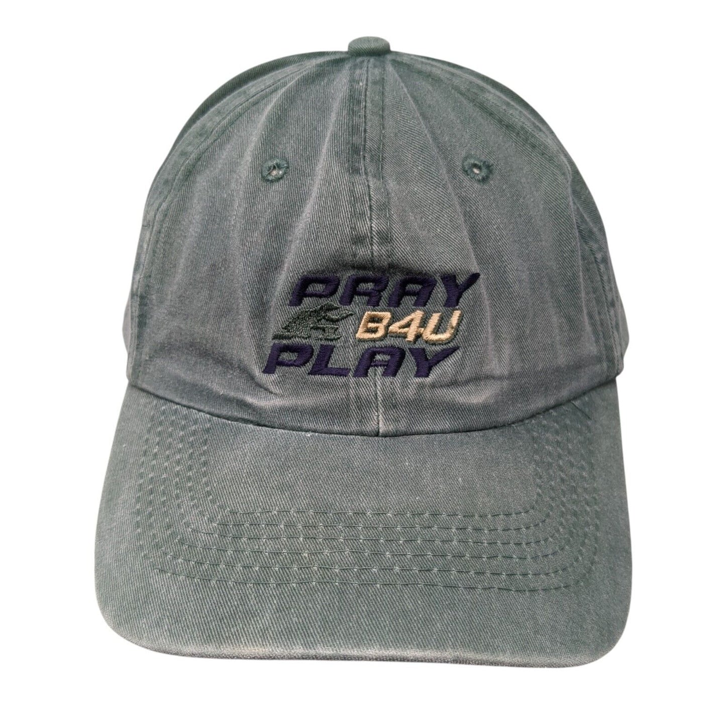 Pray B4U Play Slideback Hat Green One Size Embroidered Port Authority