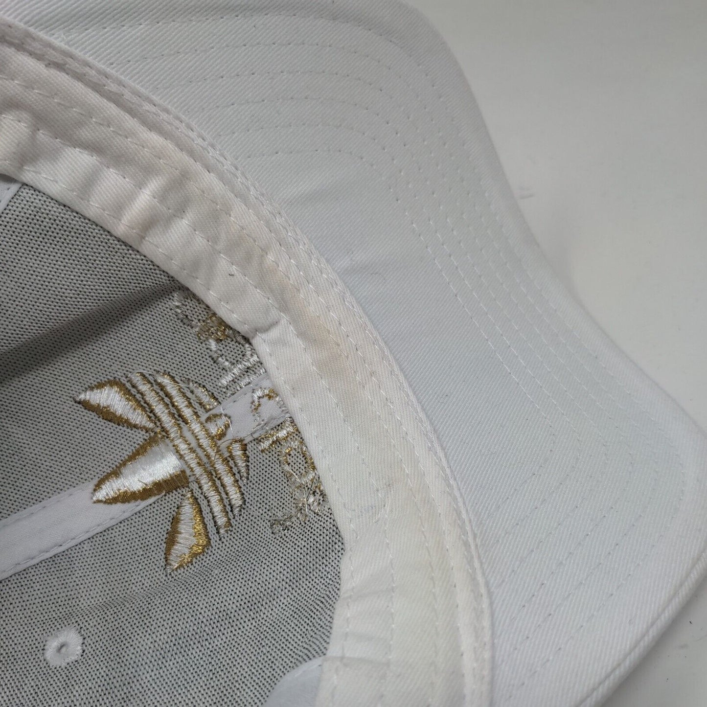Adidas Gold Trefoil Slideback Hat White OSFM Embroidered Newhattan