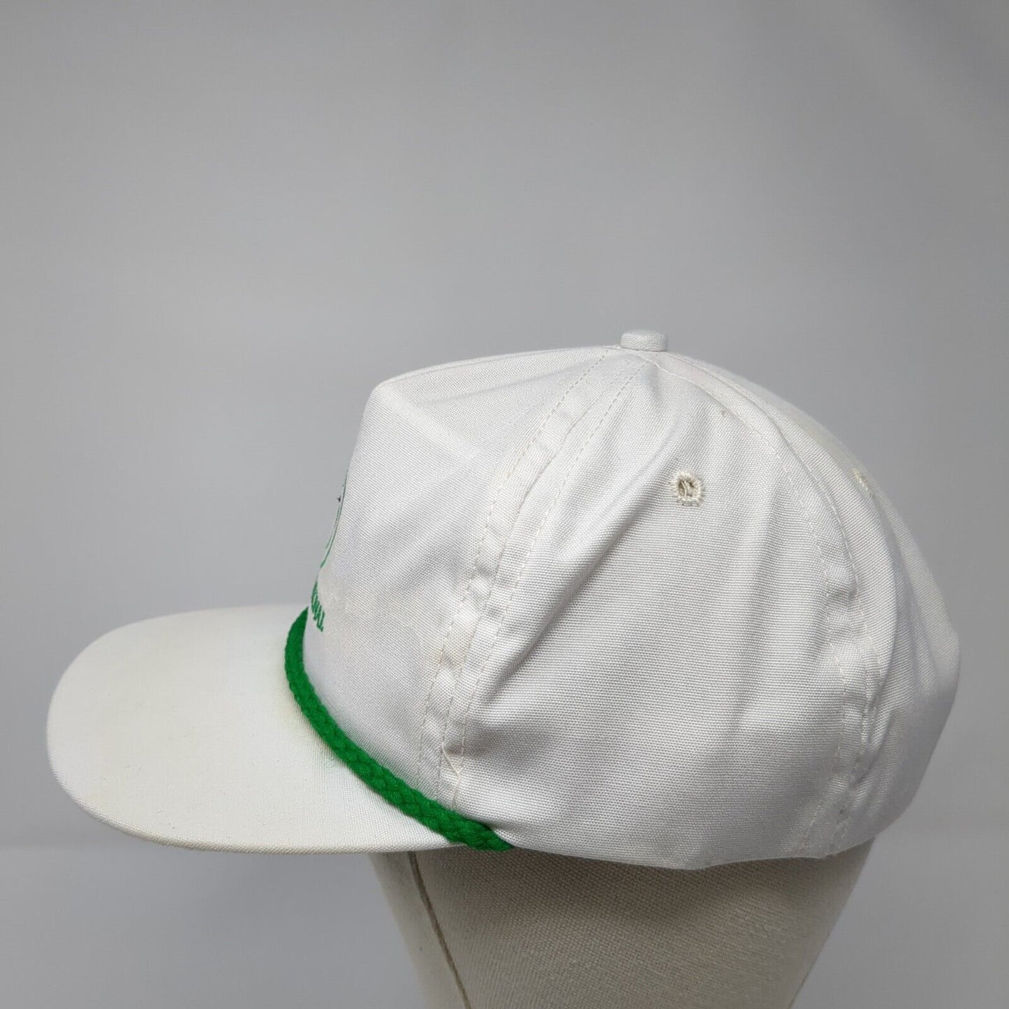 International Slideback Rope Hat White One Size Solid Leather Strap