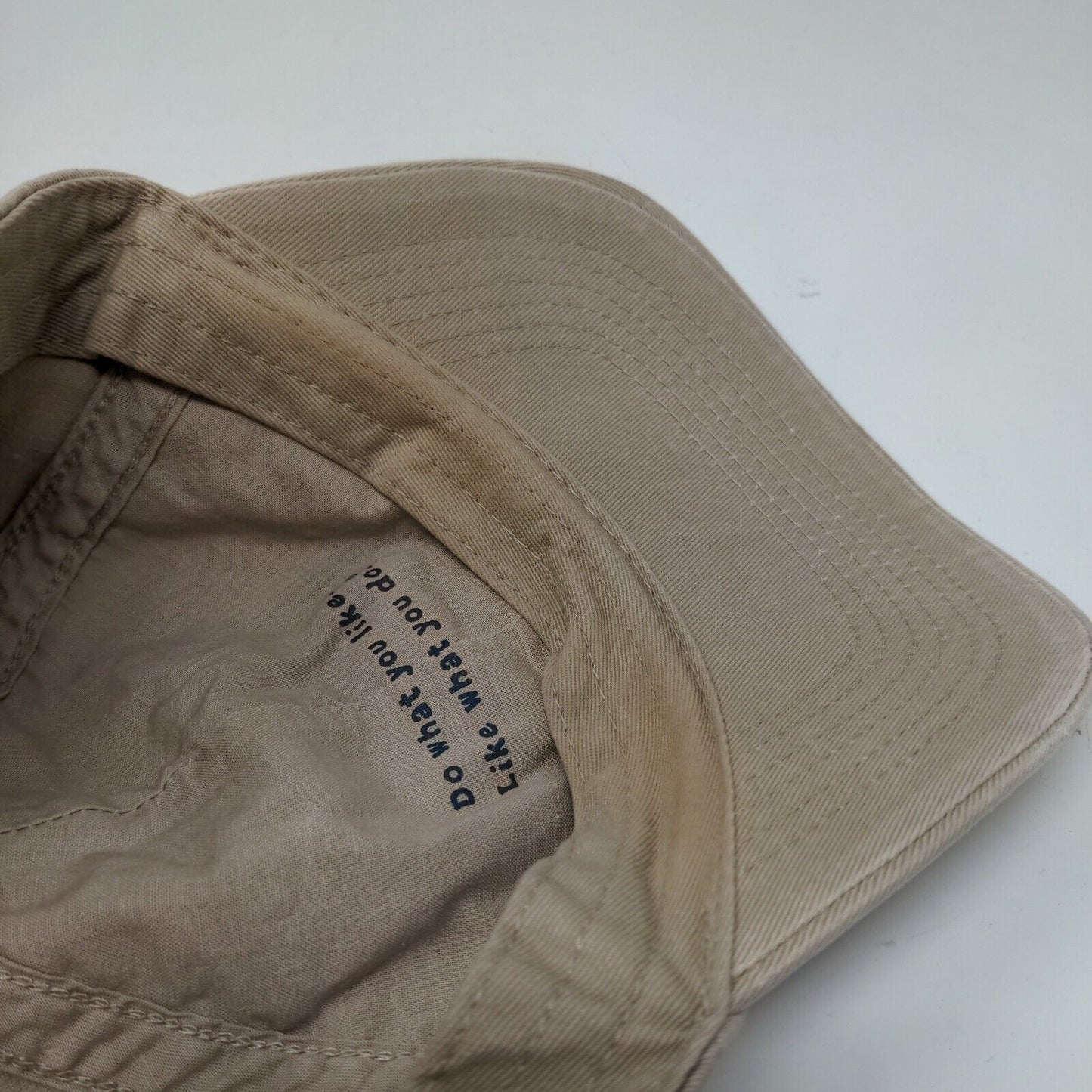 Baseball Patch Strapback Hat Tan Medium-Large Adjustable Life Is Good