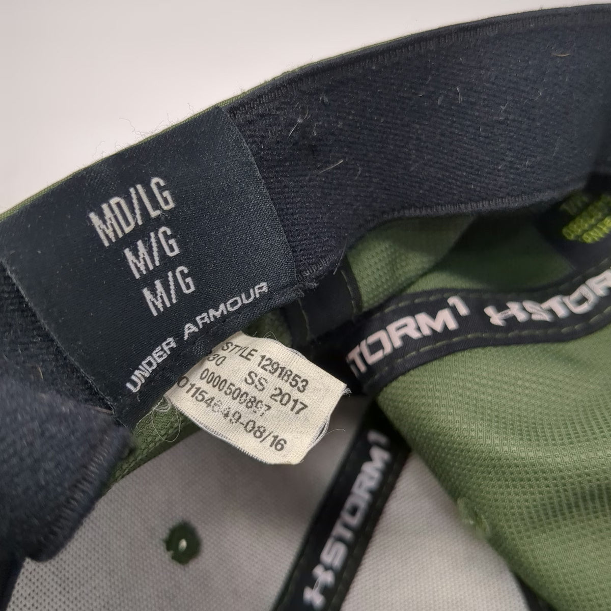 Under Armour Baseball Cap Green L Logo Stretch Fit Performance Storm Hat Curved