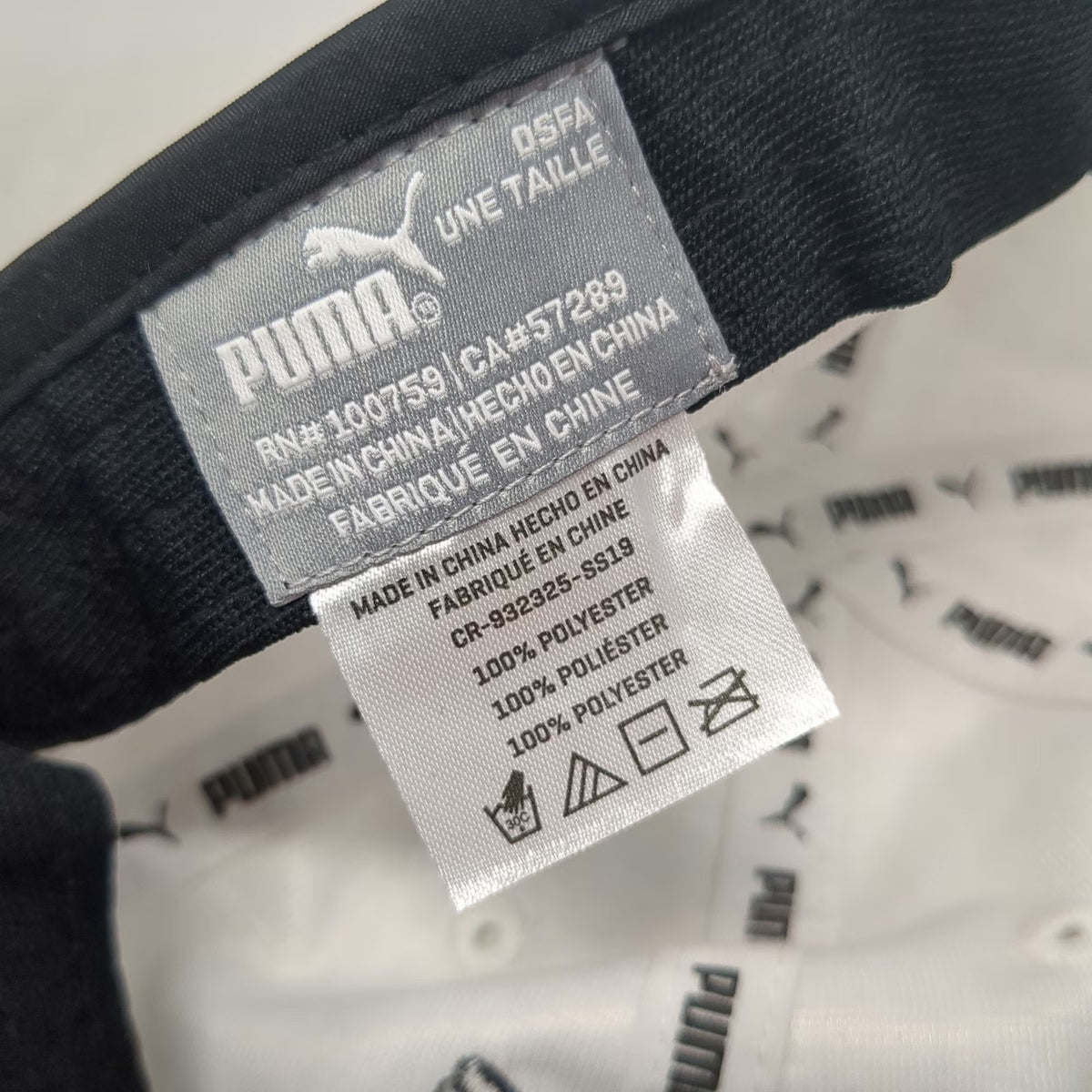 Puma Baseball Cap Gray Black Pink One Size Cat Logo Strapback Curved Brim Hat