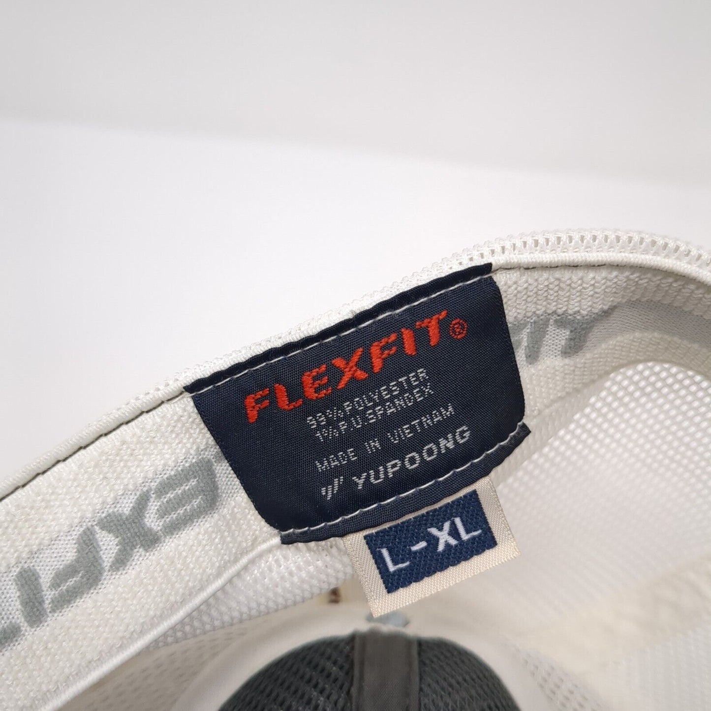 Betsy Ross Flag Fitted Mesh Back Trucker Hat Gray L-XL Flexfit Yupoong