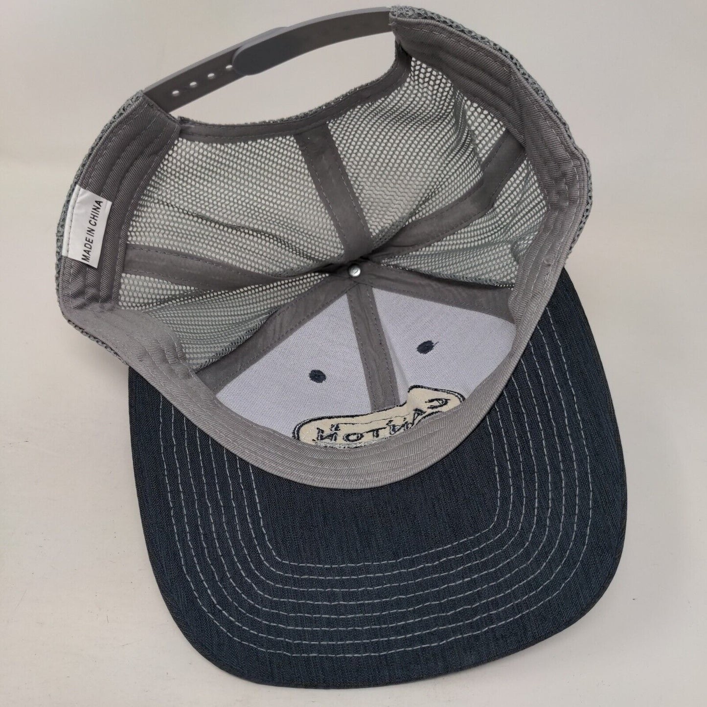 Canton Concrete Snapback Mesh Back Trucker Hat Blue One Size Colorblock
