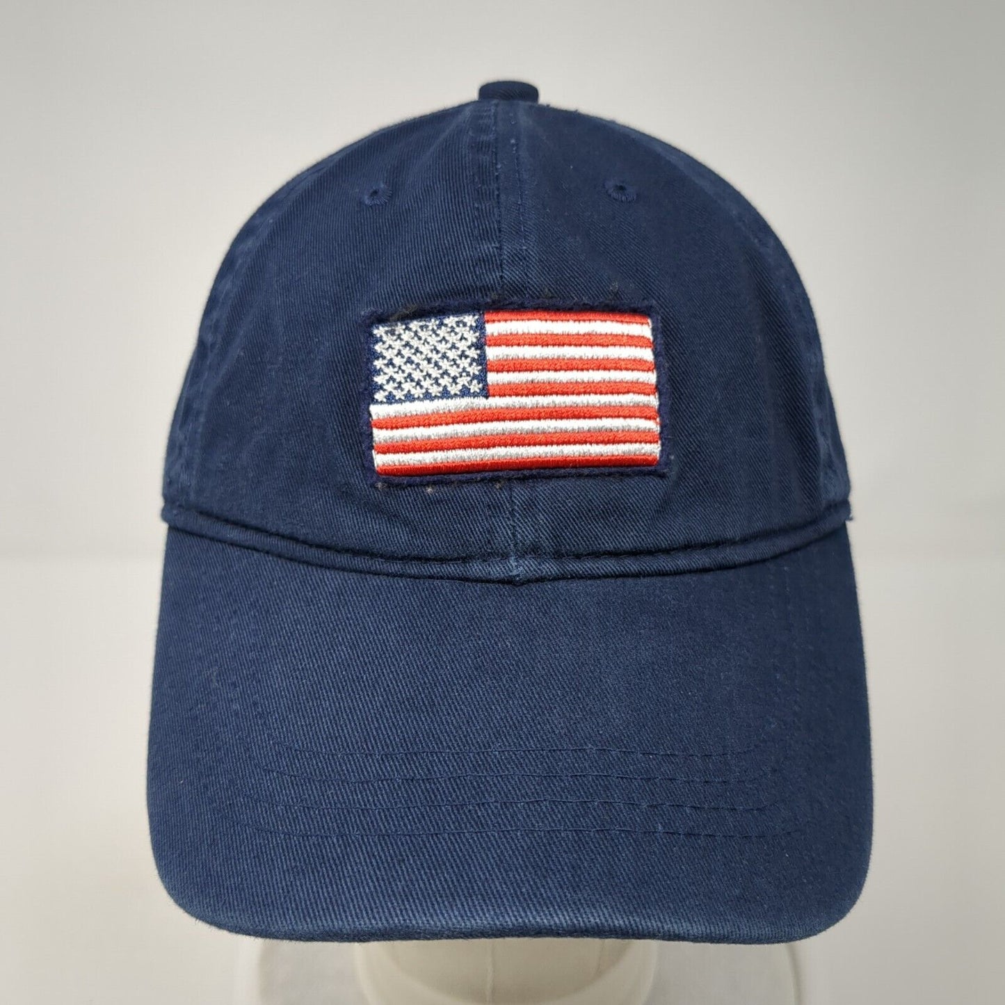 Old Navy Slideback Hat Blue One Size Adjustable American Flag Patch