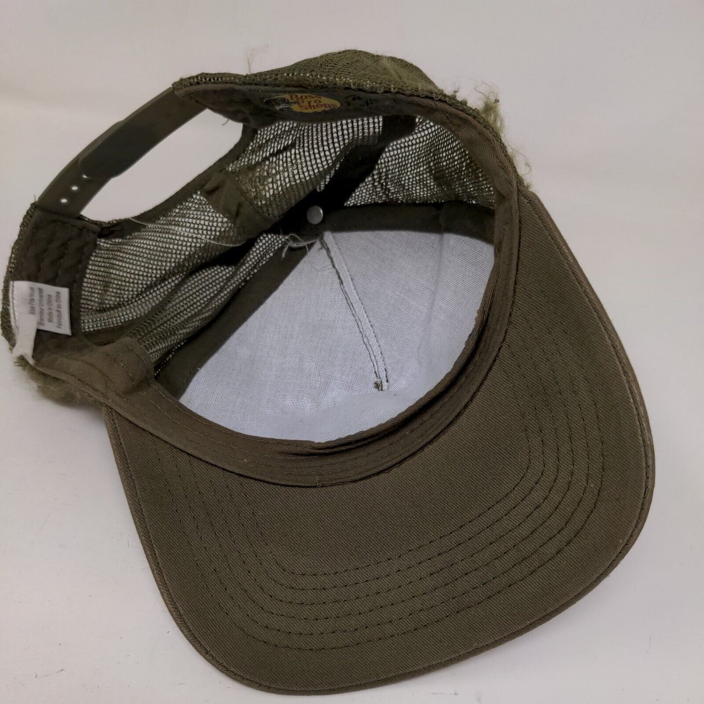 Bass Pro Shops Snapback Mesh Back Trucker Hat Greenish-Brown OSFM Fishing