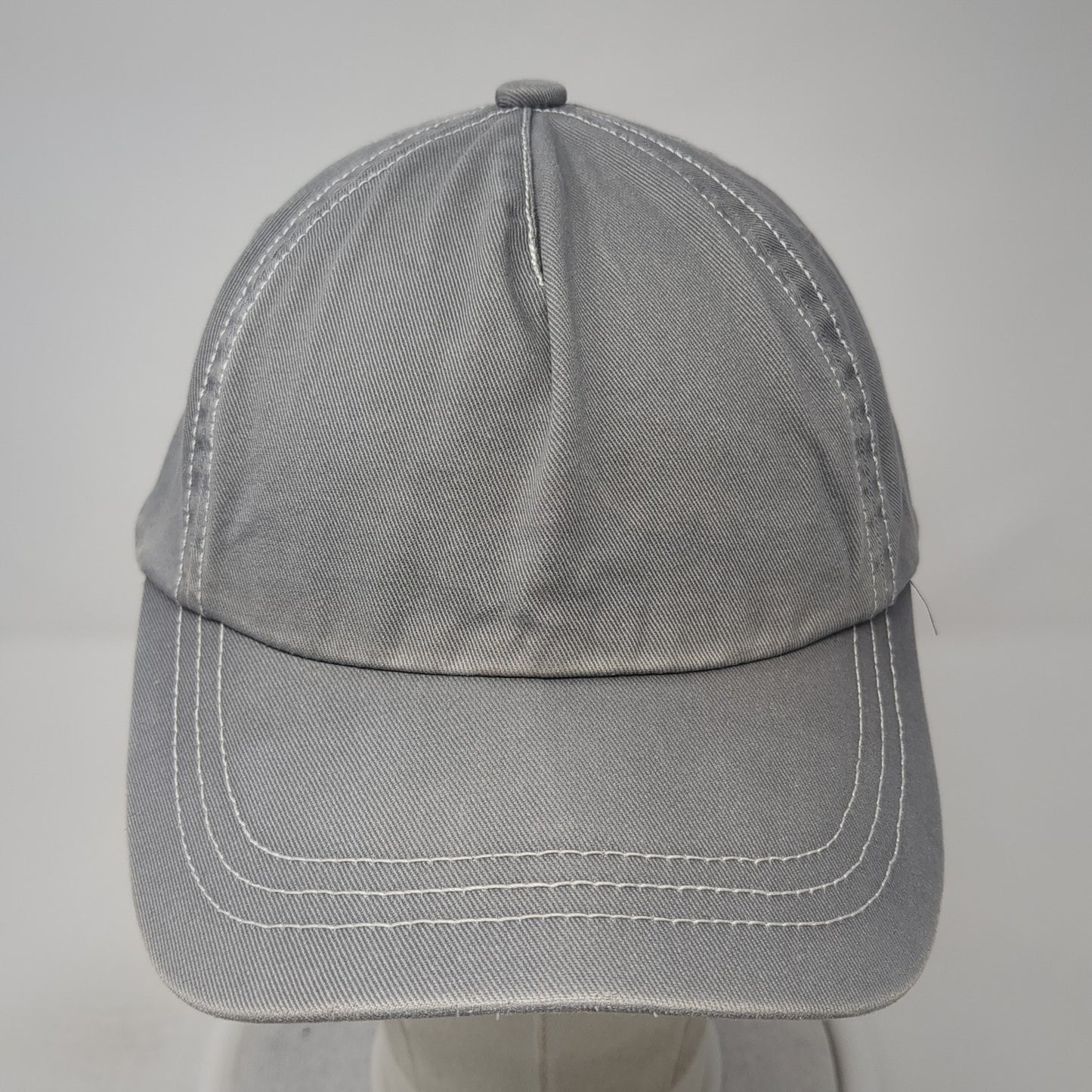 Unbranded Strapback Hat Gray Zinc One Size Adjustable Vent Holes Blank