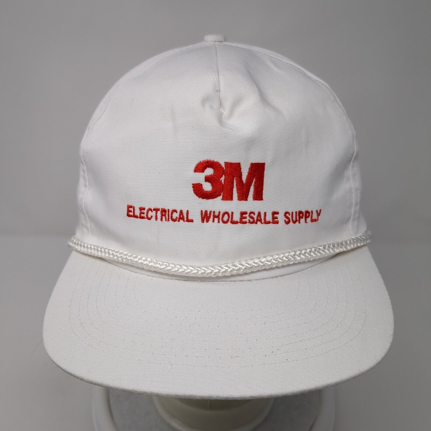 3M Electrical Wholesale Supply Slideback Hat White One Size Adjustable Rope LA