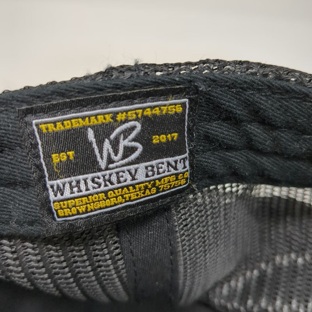 Whiskey Bent Trucker Hat Black One Size Mesh Rope Patch Snapback Old School