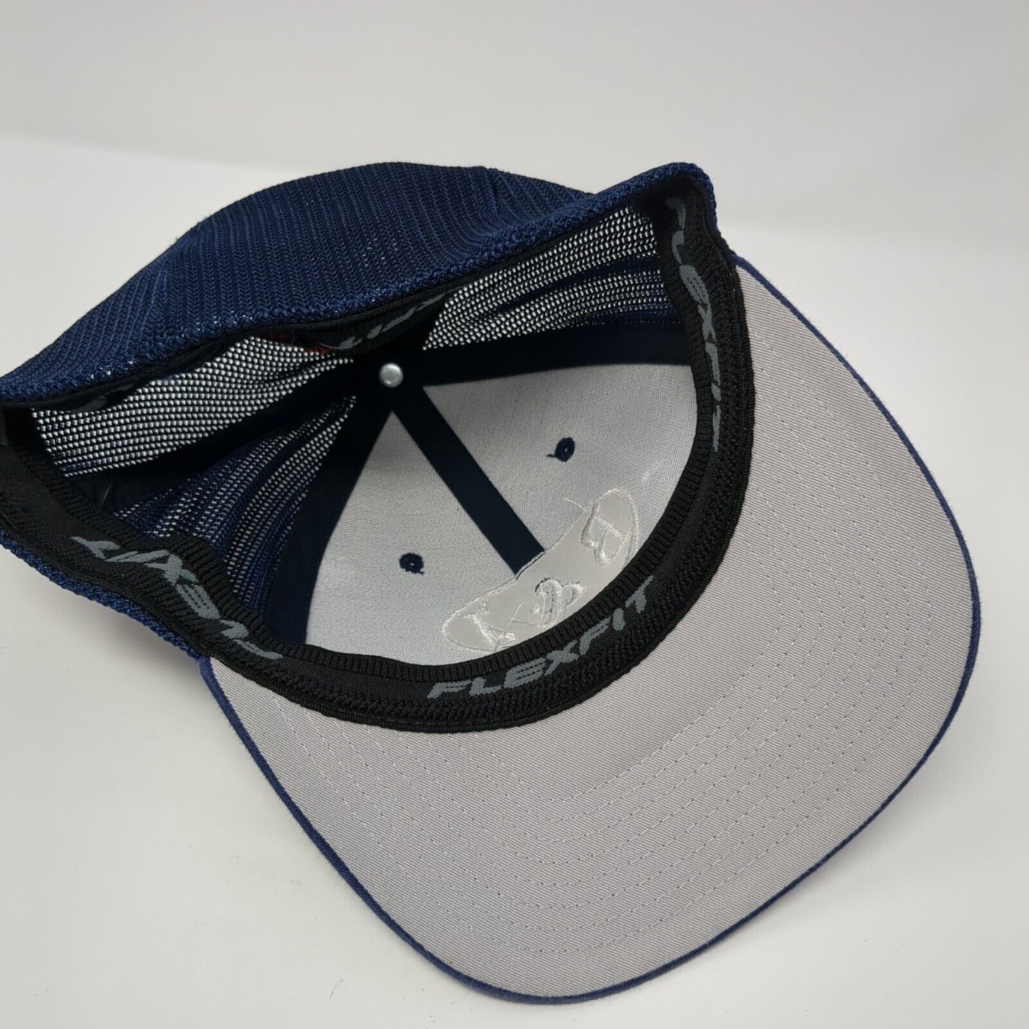 B&J Electric Inc. Fitted Mesh Back Trucker Hat Blue One Size Flexfit