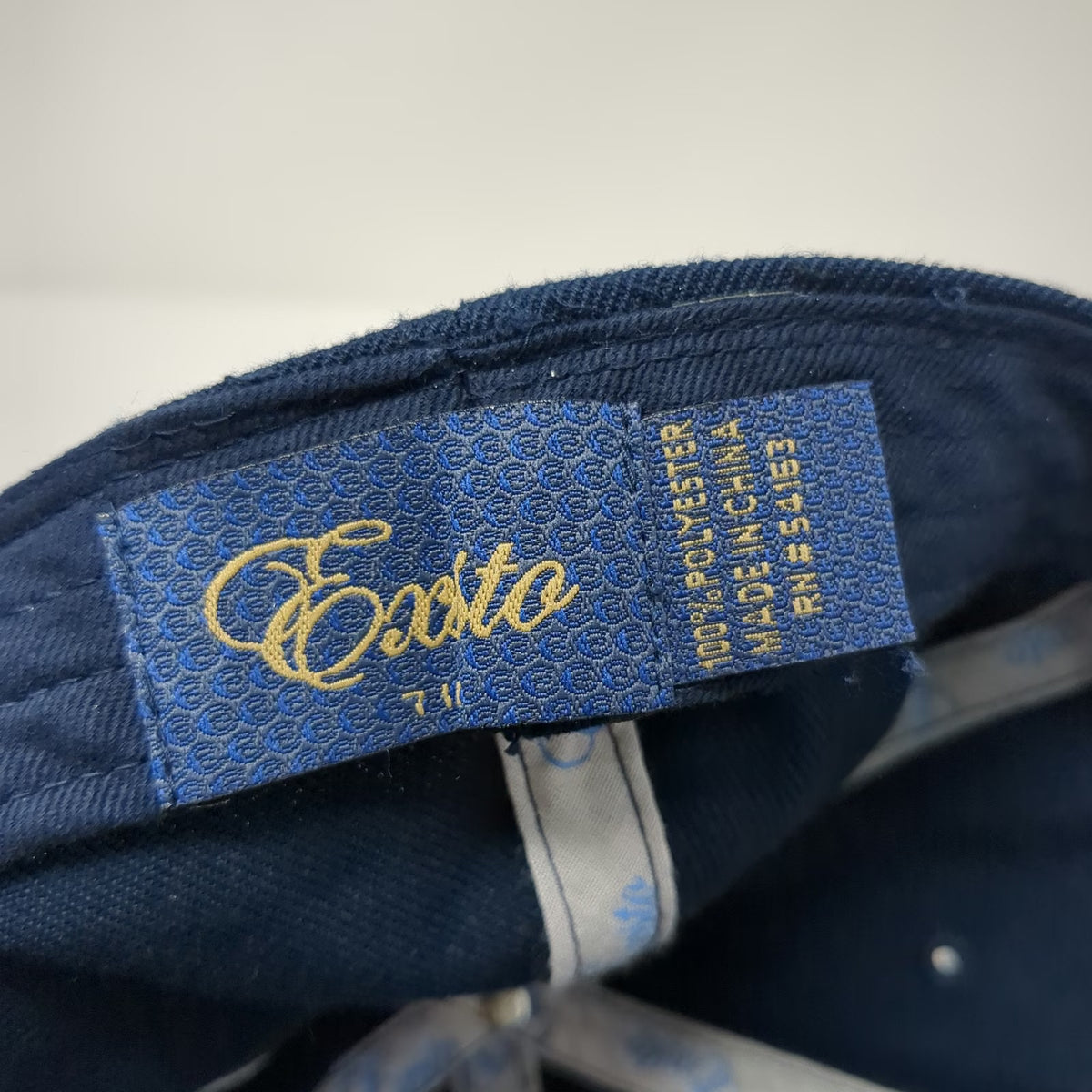 Exsto Baseball Cap Blue 7 1/4 Contrast Stitching Flat Brim Graphic Hat