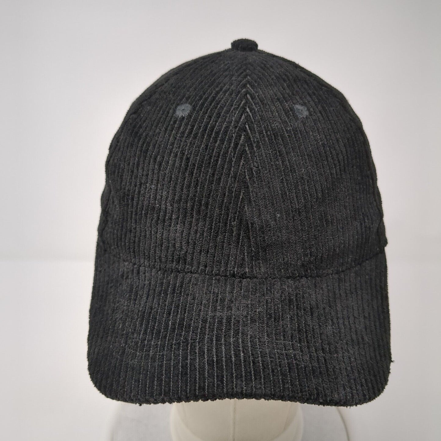 Unbranded Slideback Hat Black One Size Solid Adjustable Blank Corduroy