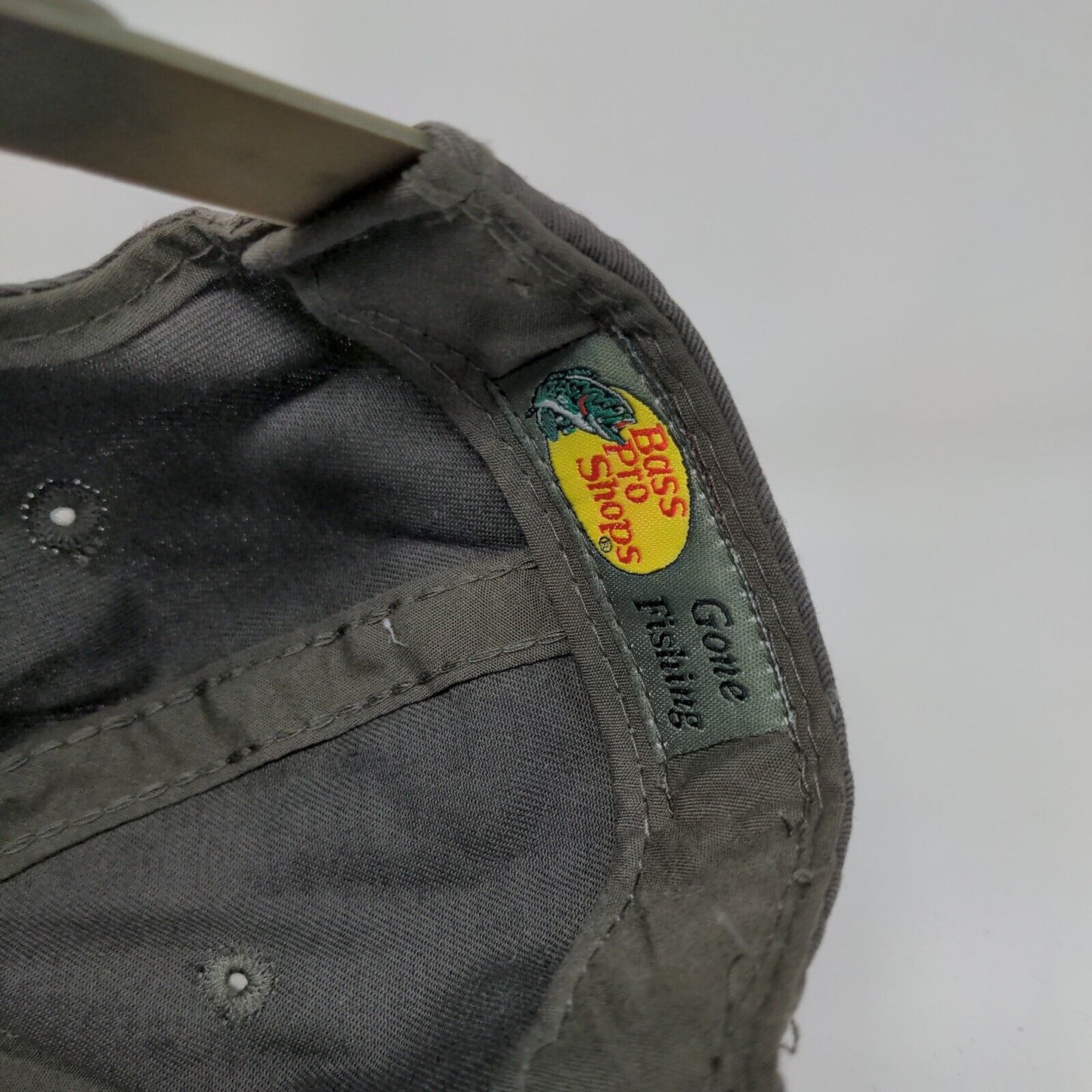 Bass Pro Shops Snapback Hat Gray OSFM Embroidered 6 Panel Gone Fishing