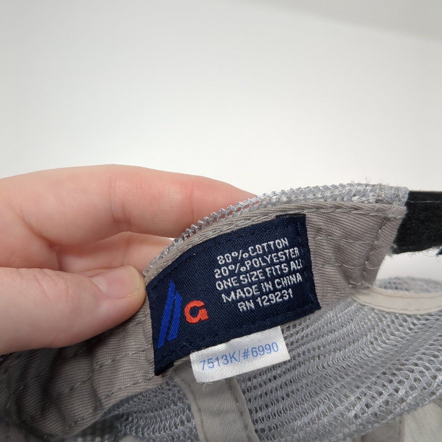 HG Strapback Mesh Back Trucker Hat Gray One Size Embroidered 6 Panel