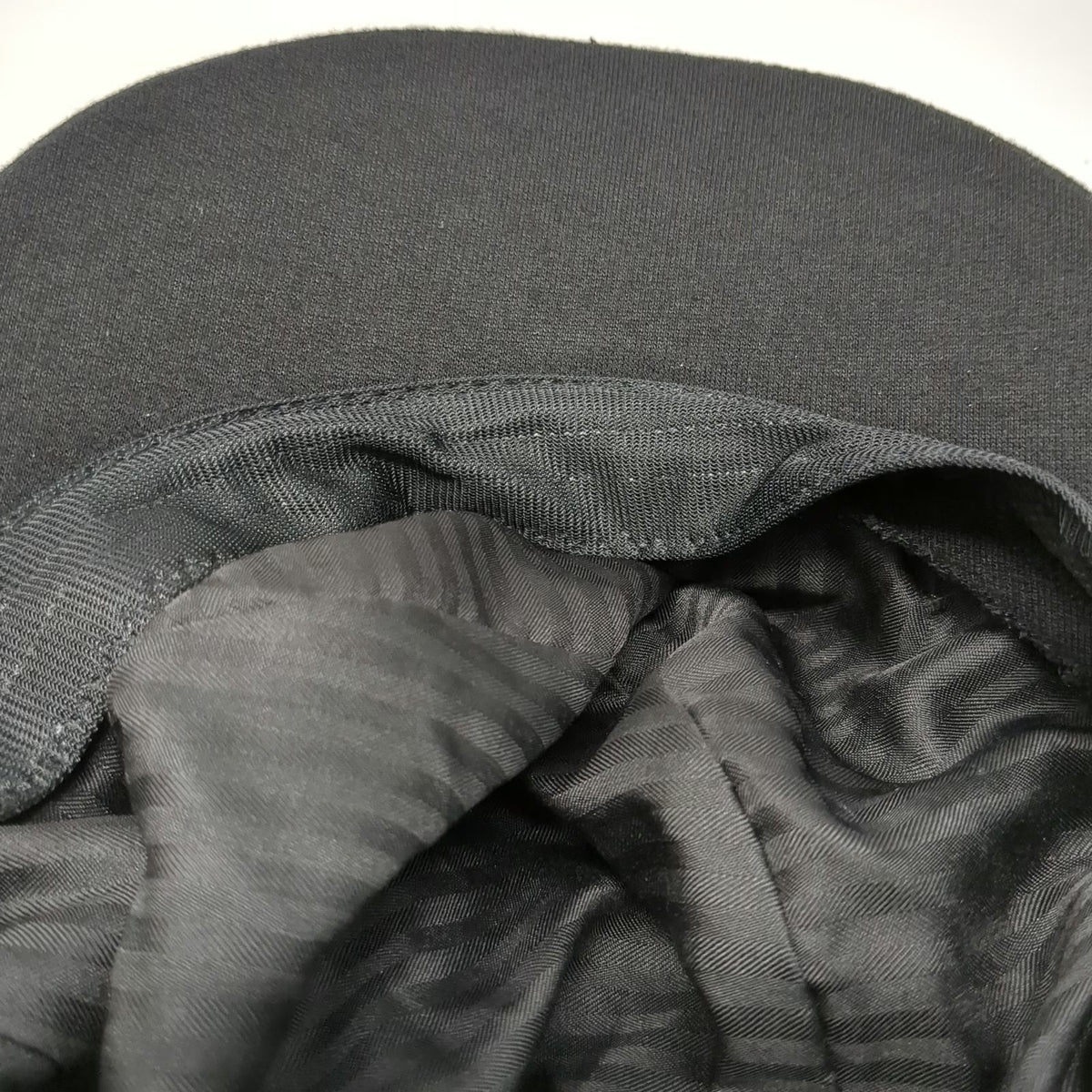 Army Cap Black One Size Ruched Gathered Crown Lined Short Brim Cadet Jersey Hat