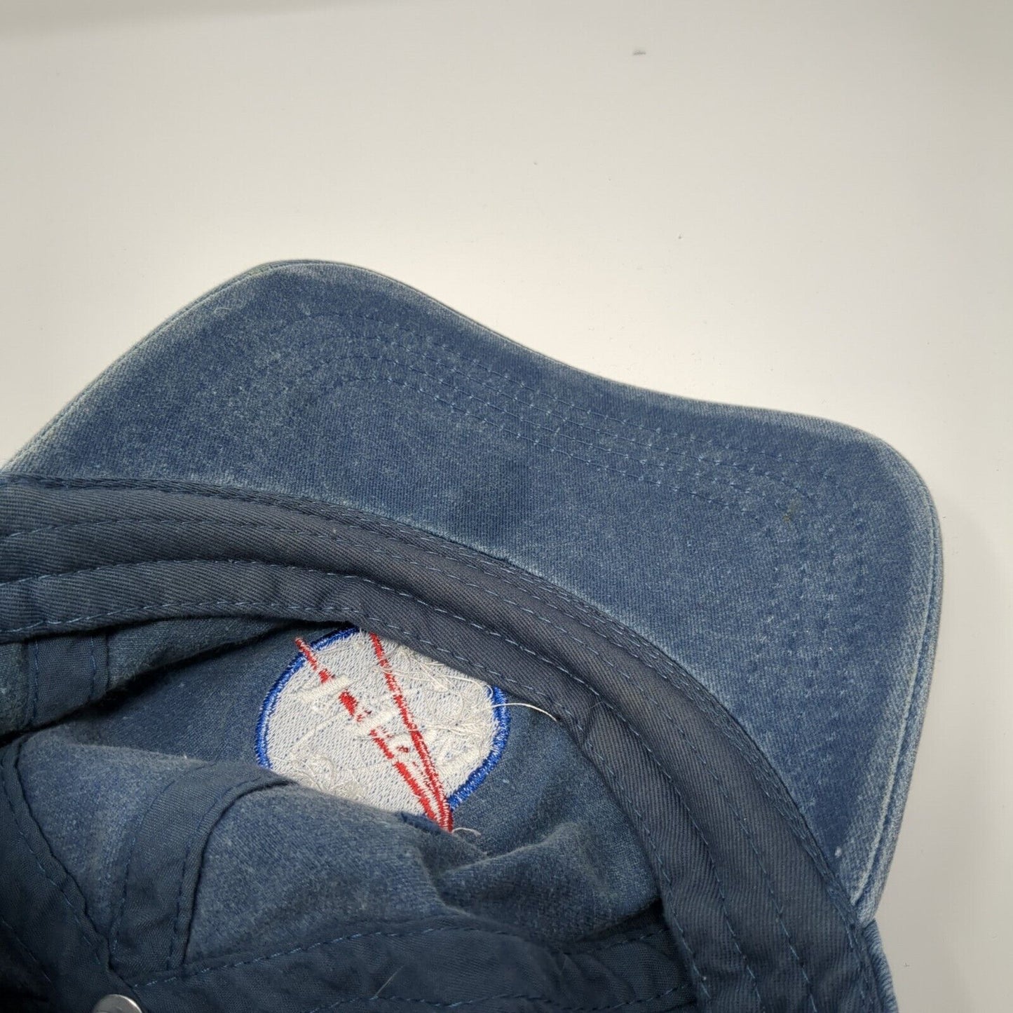 NASA Slideback Hat Blue One Size Adjustable Embroidered Denim Otto Cotton