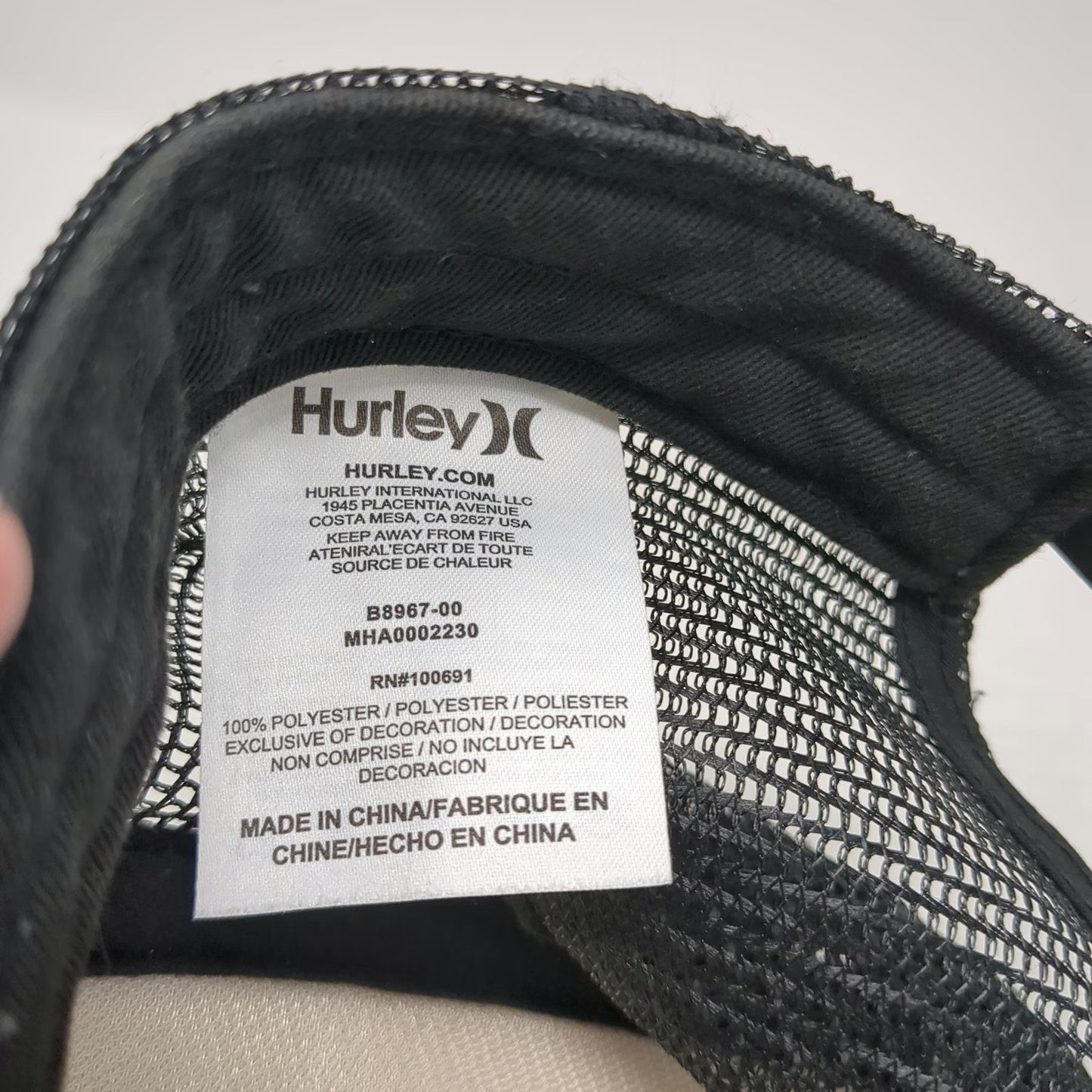 Hurley Trucker Hat Gray Blue One Size Mesh Foam Front Snapback Flat Brim Logo