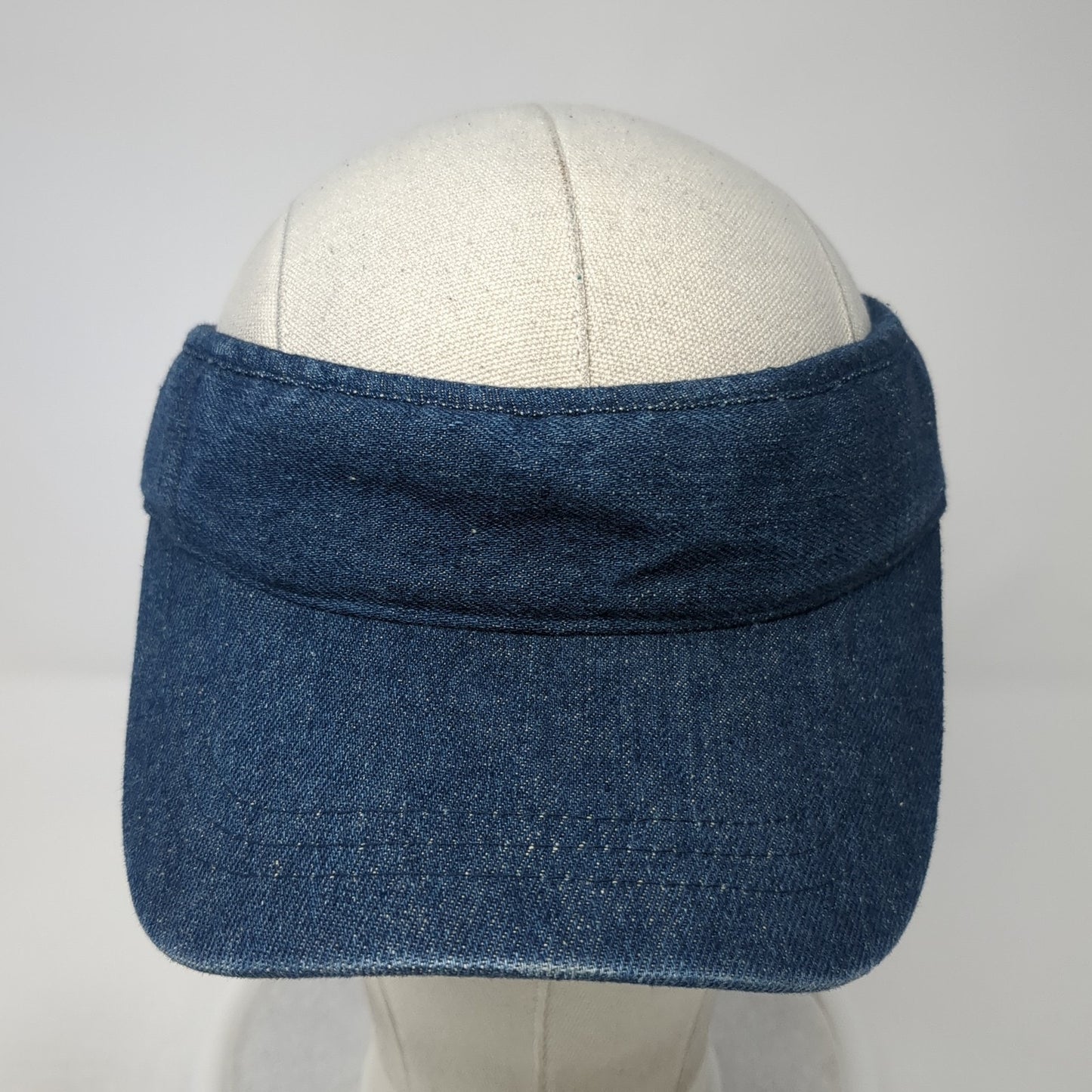 Unbranded Strapback Visor Hat Blue Denim One Size Adjustable Blank