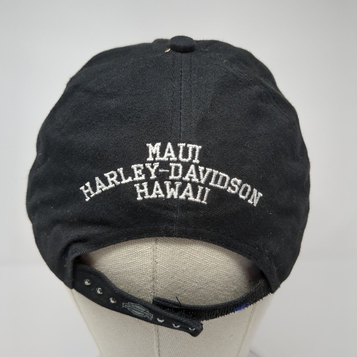 Harley-Davidson Maui Hawaii Strapback Hat Black One Size Rhinestone