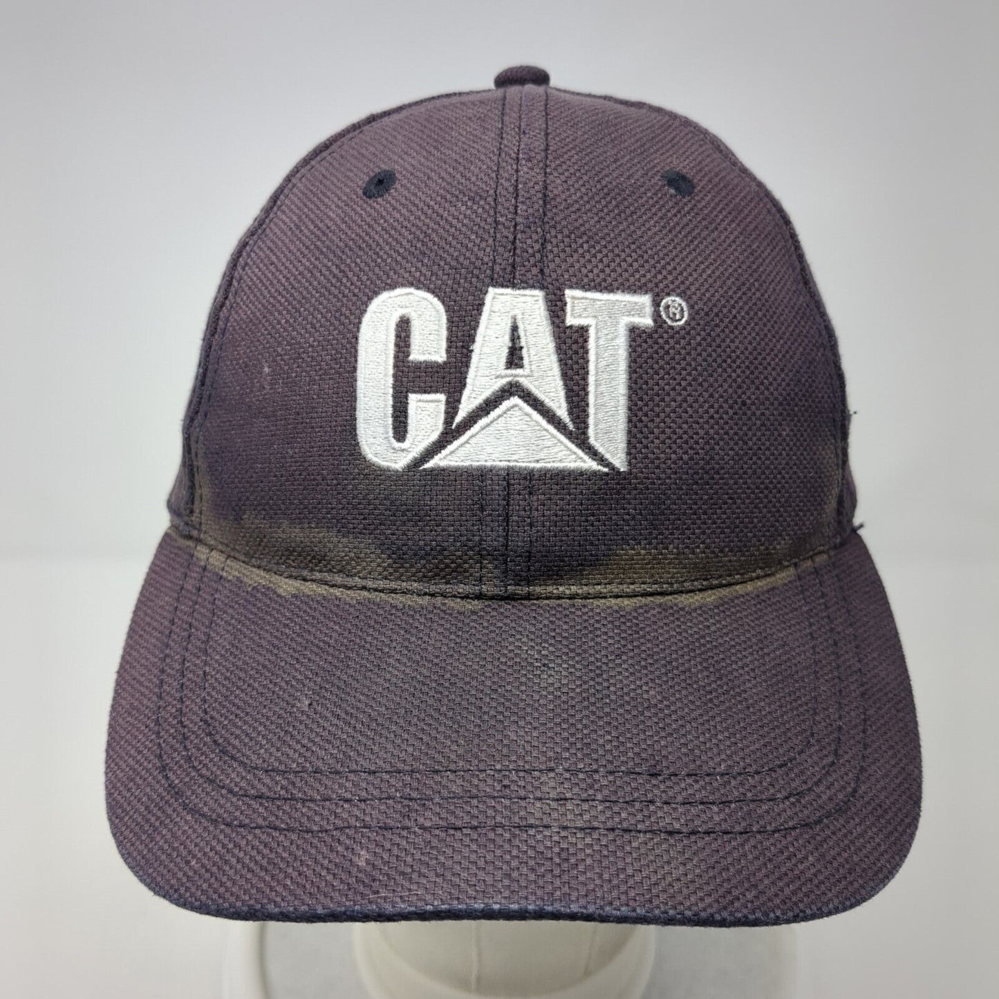 CAT Slideback Hat Blue One Size Adjustable Embroidered Vented Holes 6 Panel
