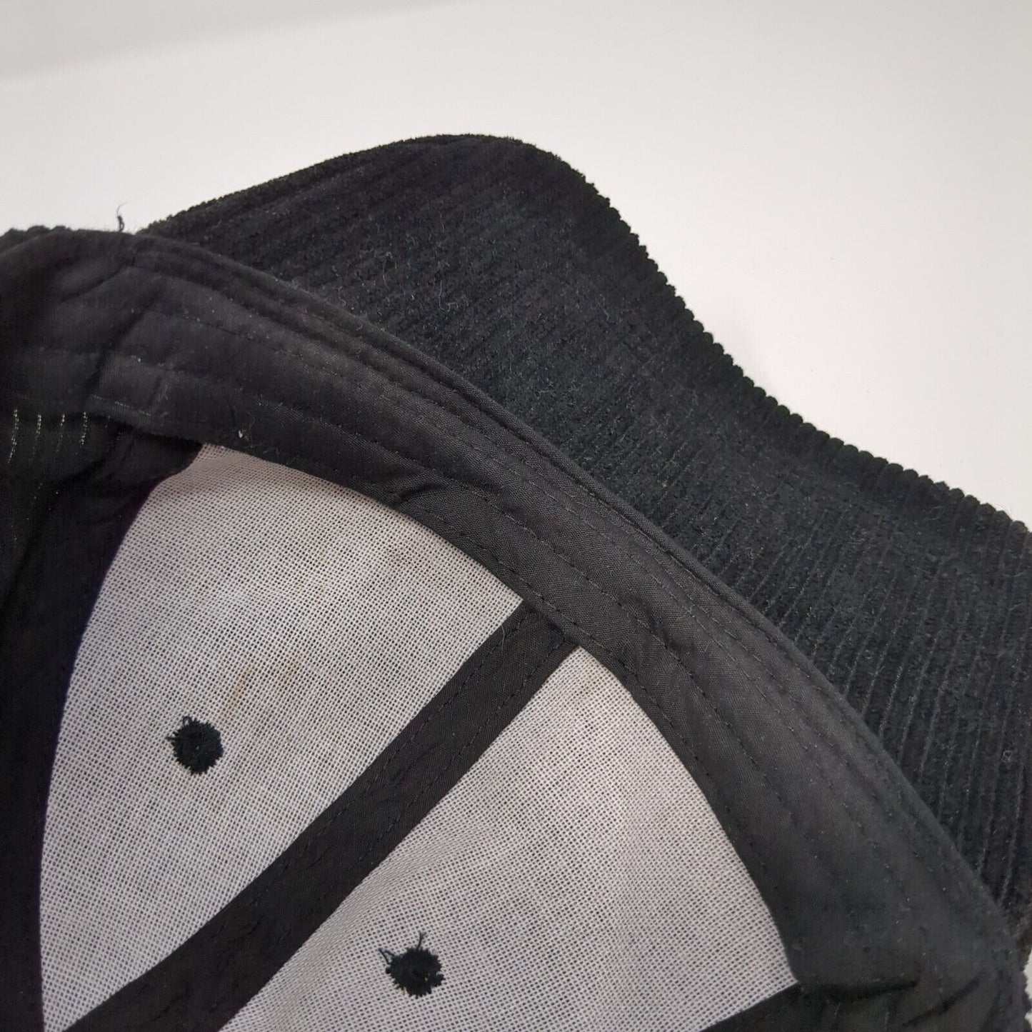 Unbranded Slideback Hat Black One Size Solid Adjustable Blank Corduroy