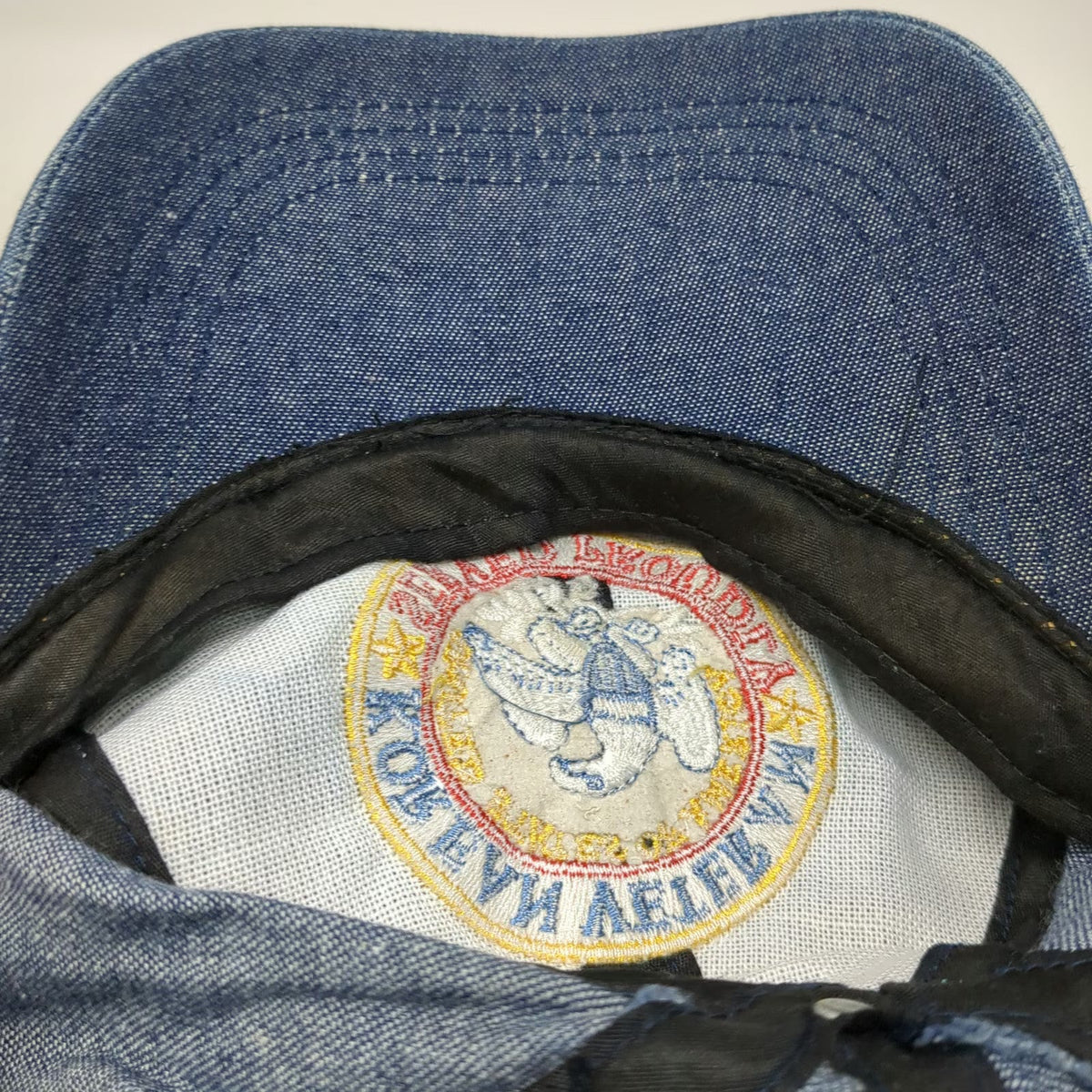 Baseball Cap Blue One Size Korean War Veteran Patch Denim Strapback Eagle Hat