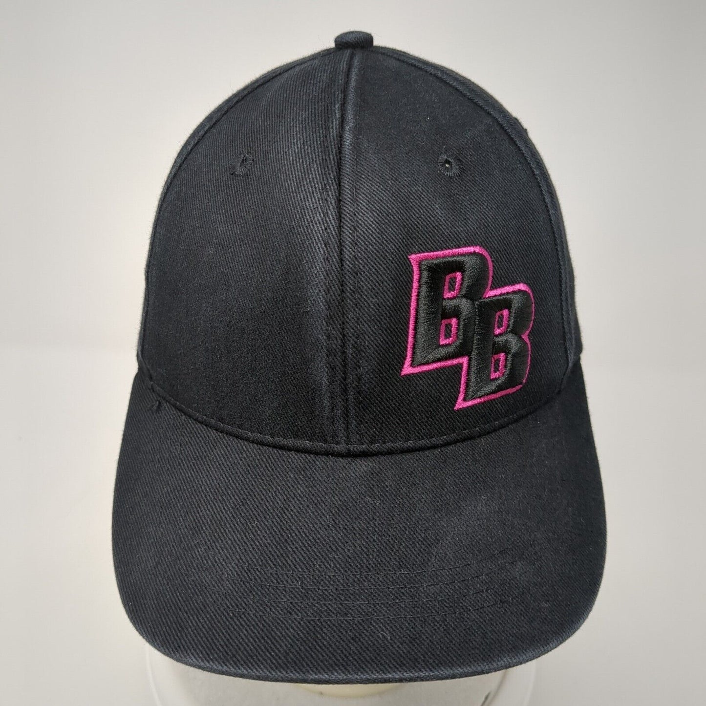 BB Pink Ribbon Cancer Awareness Fitted Hat Black Small Embroidered MyHatGuy.com