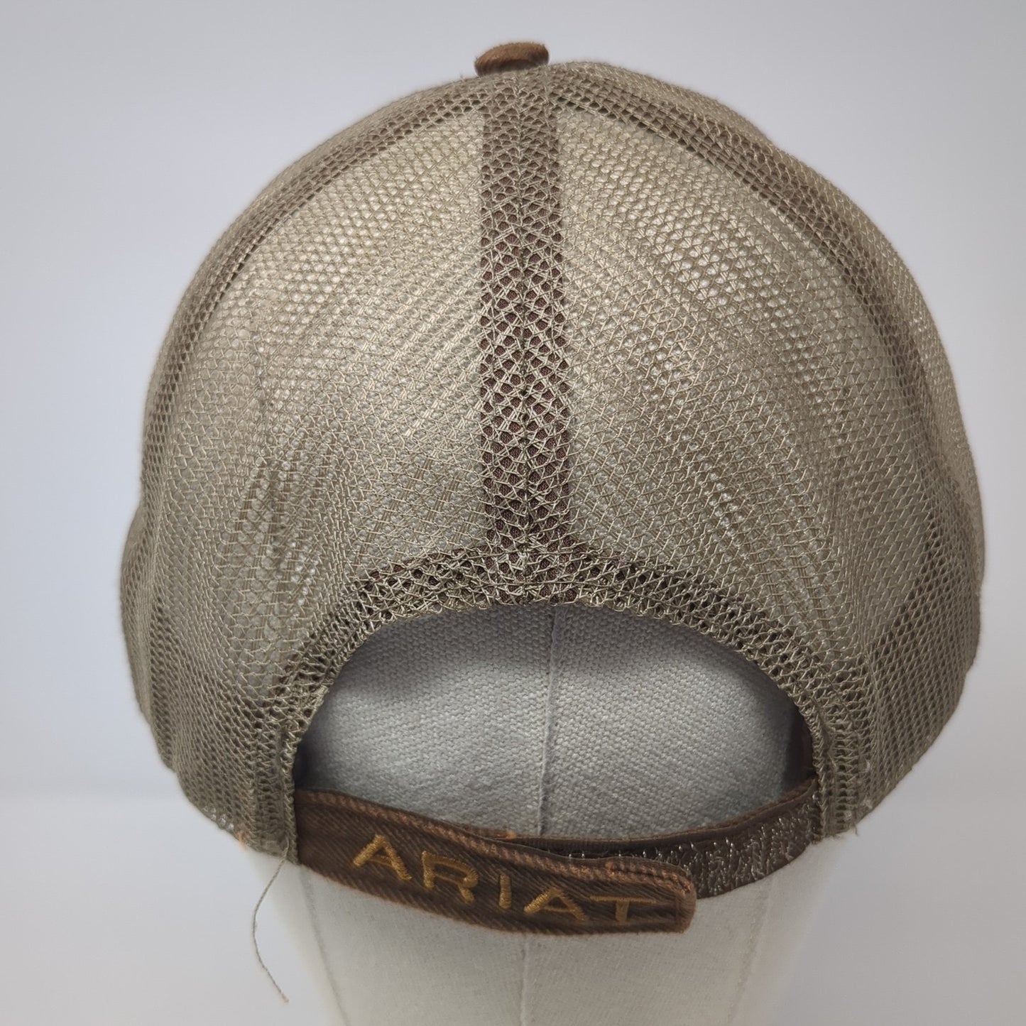 Ariat Strapback Trucker Hat Brown One Size Adjustable Mesh Back 6 Panel