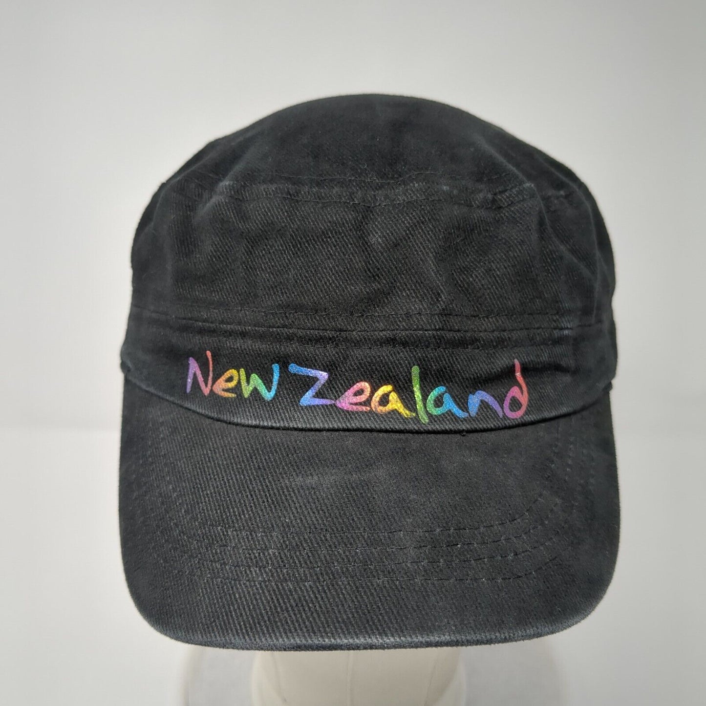 New Zealand Slideback Cadet Army Cap Black One Size Adjustable Cotton Prokiwi