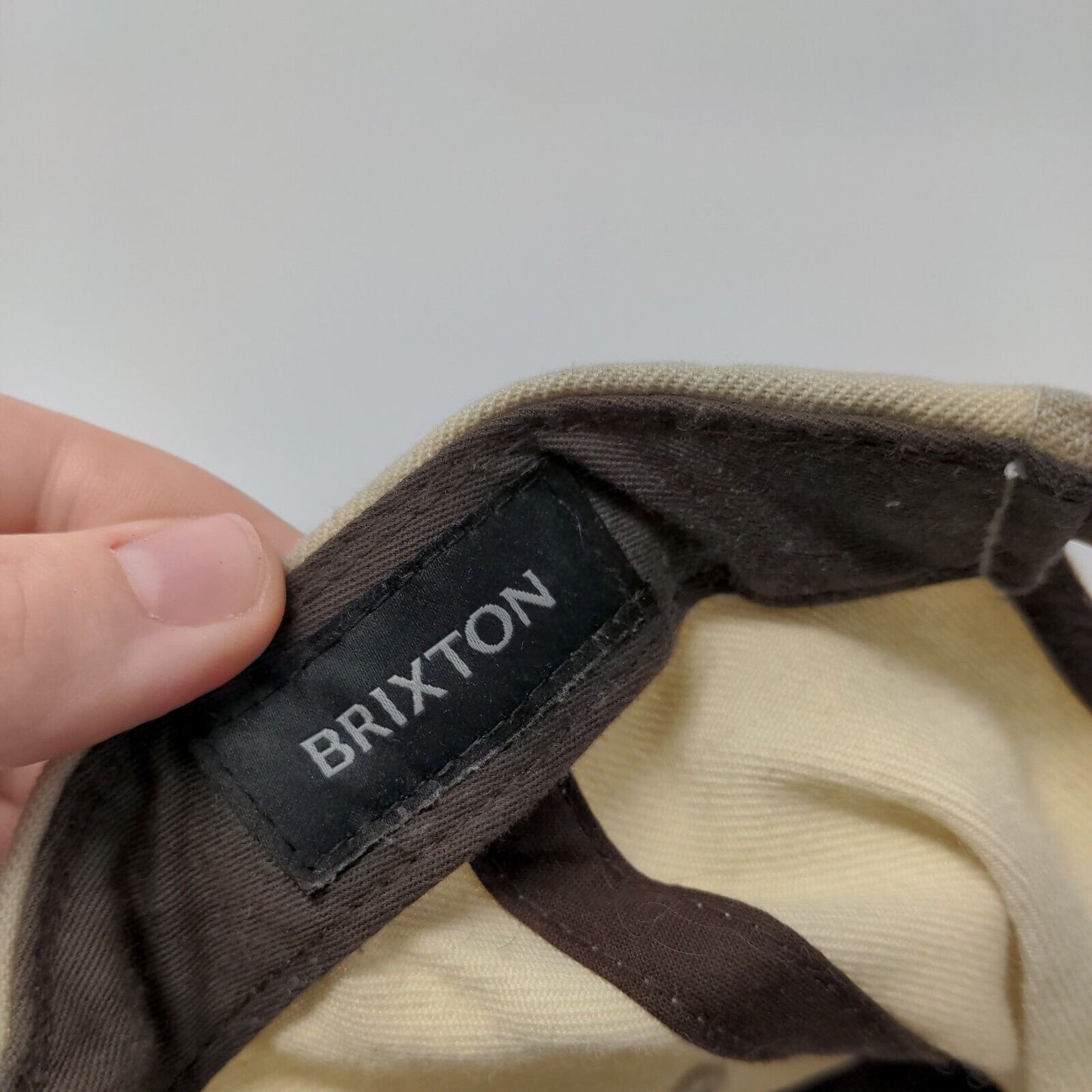 Brixton Snapback Hat Tan OSFA Adjustable Embroidered Corduroy 6 Panel