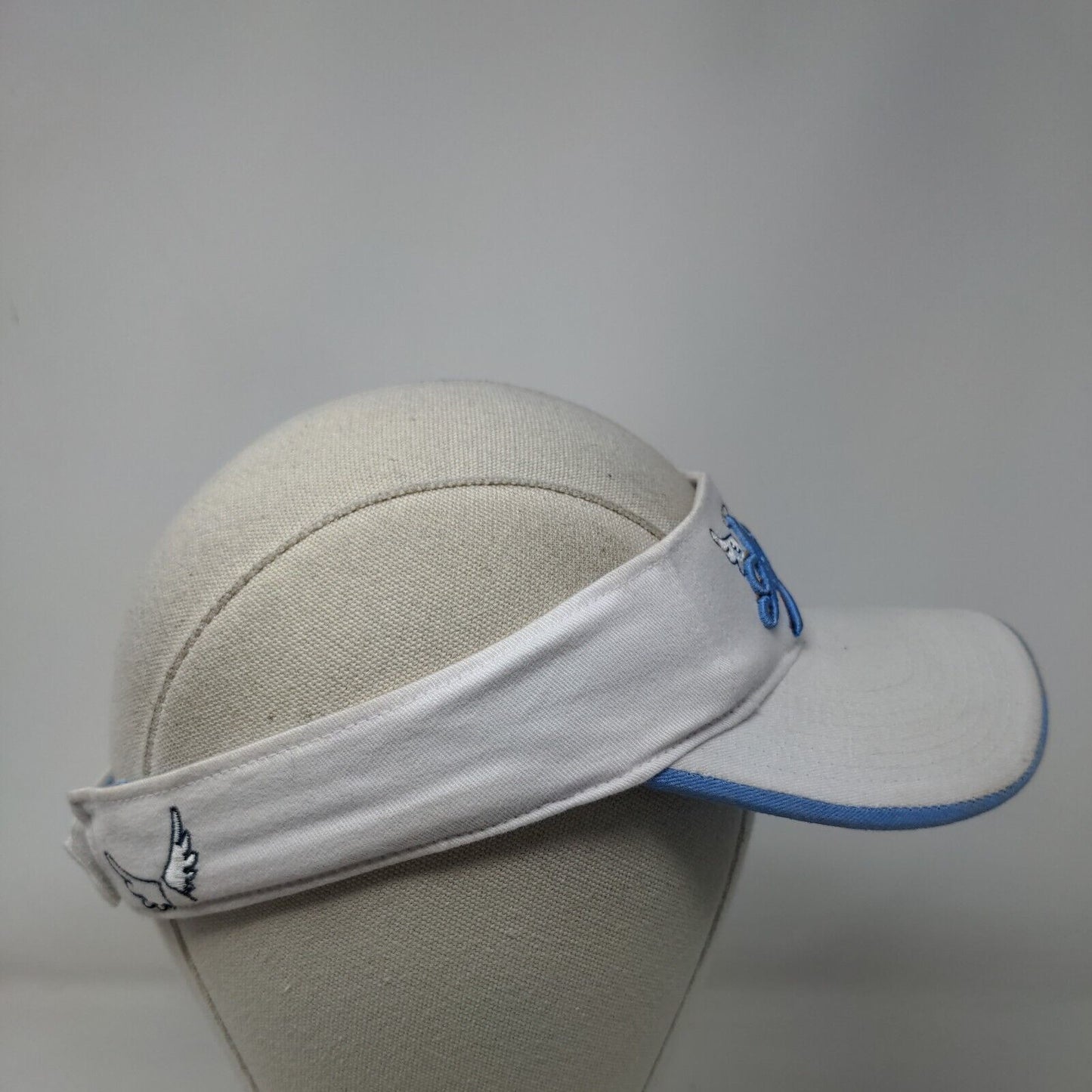 Angel Strapback Sun Visor Hat White One Size Embroidered New Vibe