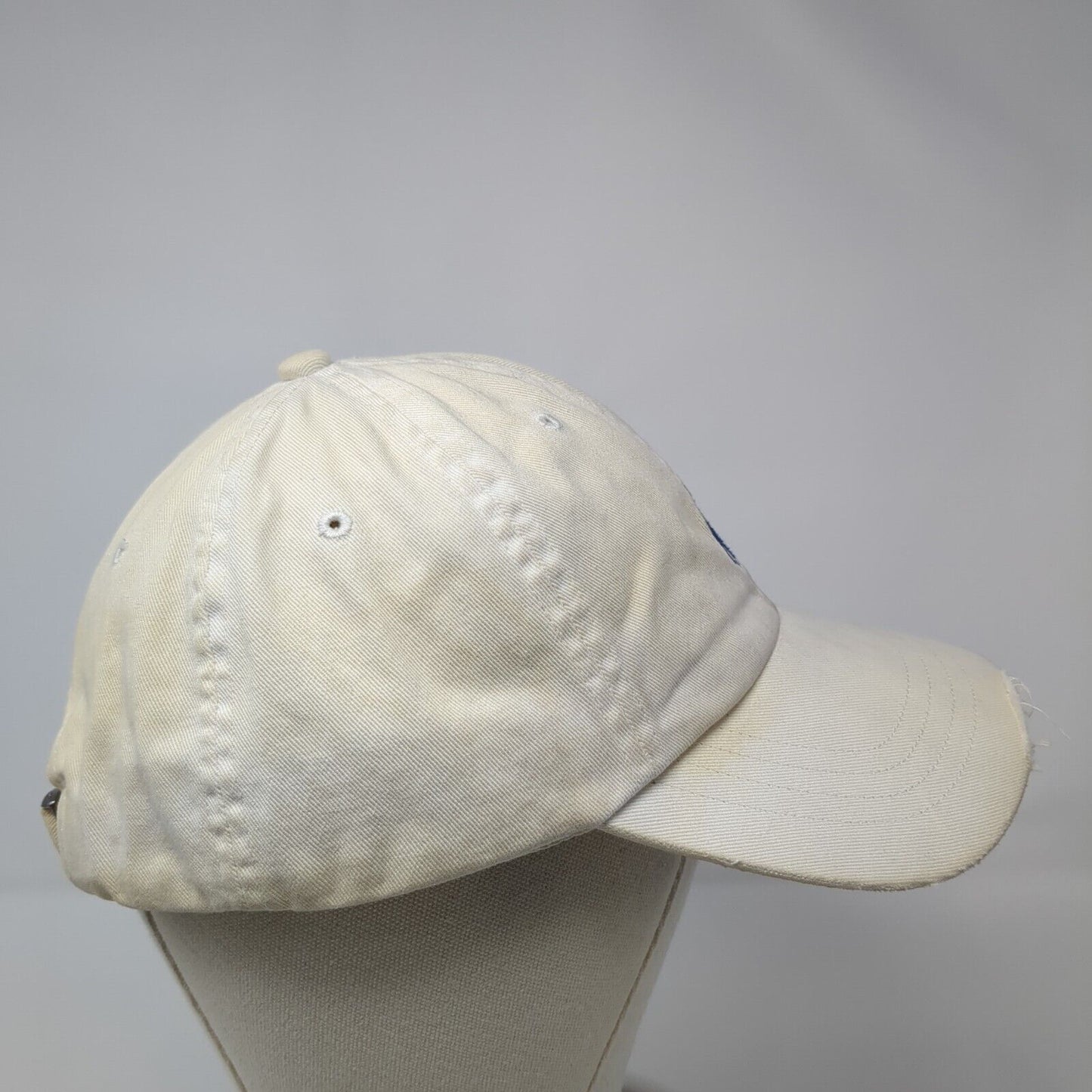 Polo Ralph Lauren Slideback Hat White OS Adjustable Embroidered Pony Distressed