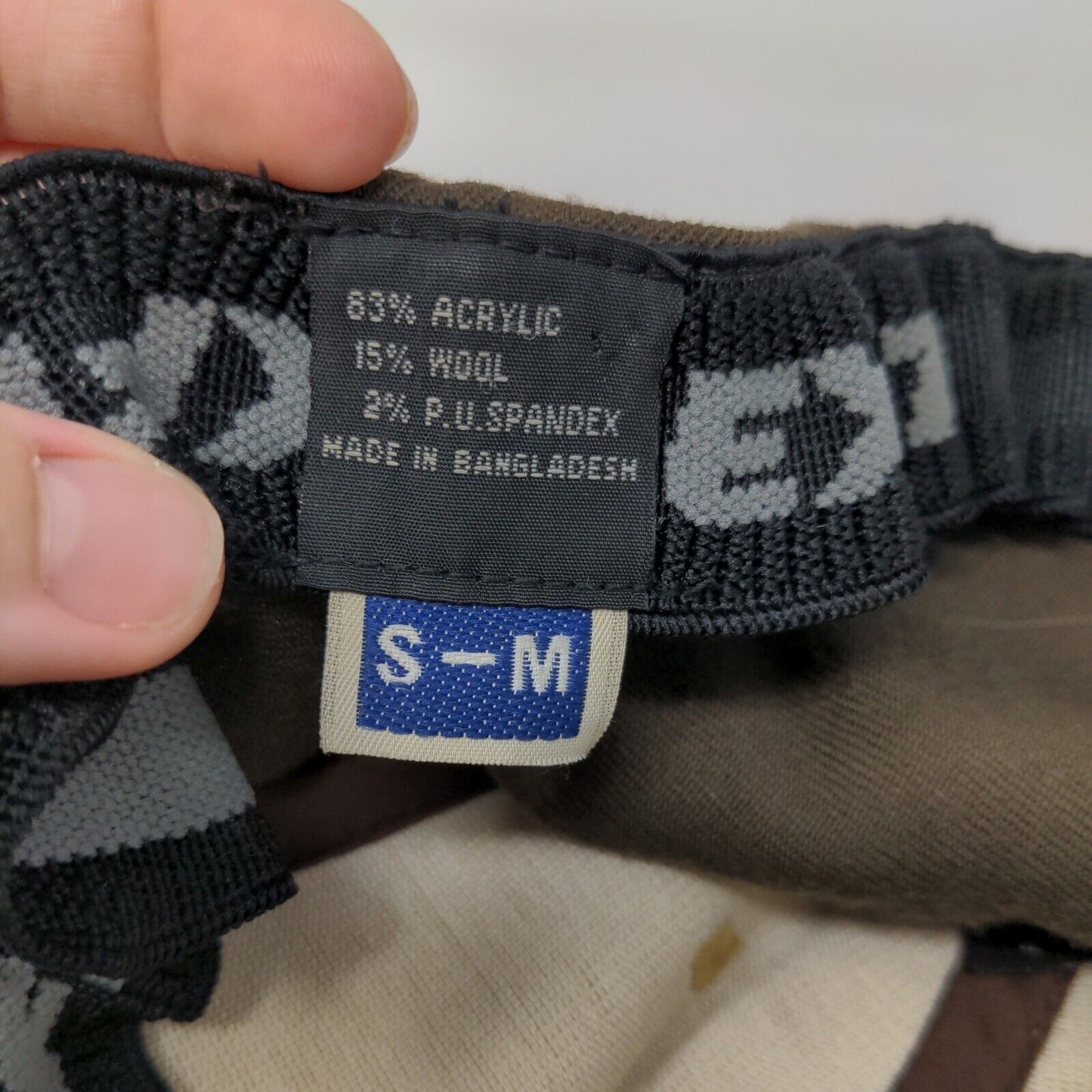DC Shoes Fitted Hat Brown S-M Flexfit Embroidered Logo Colorblock 6 Panel