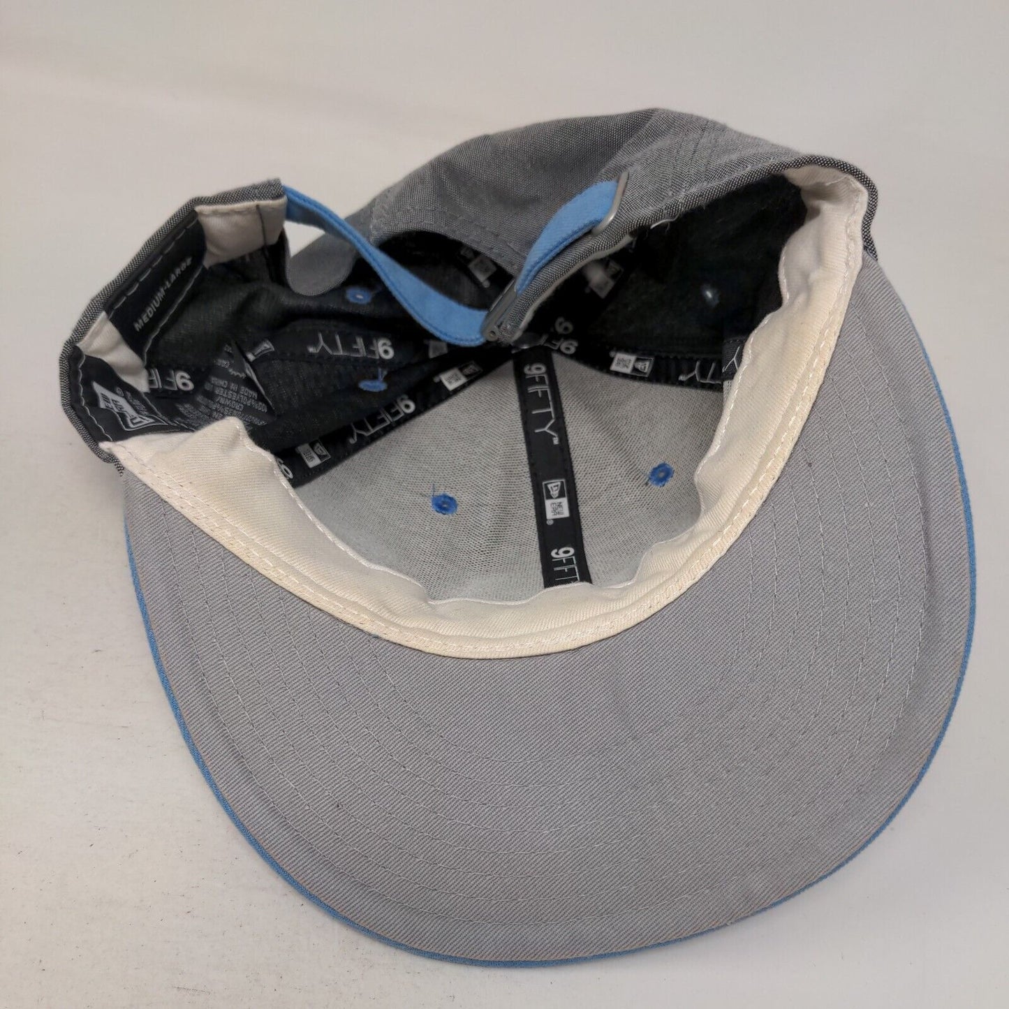 Tampa Bay Rays Slideback Hat Gray Blue Size M/L Embroidered MLB New Era 9Fifty